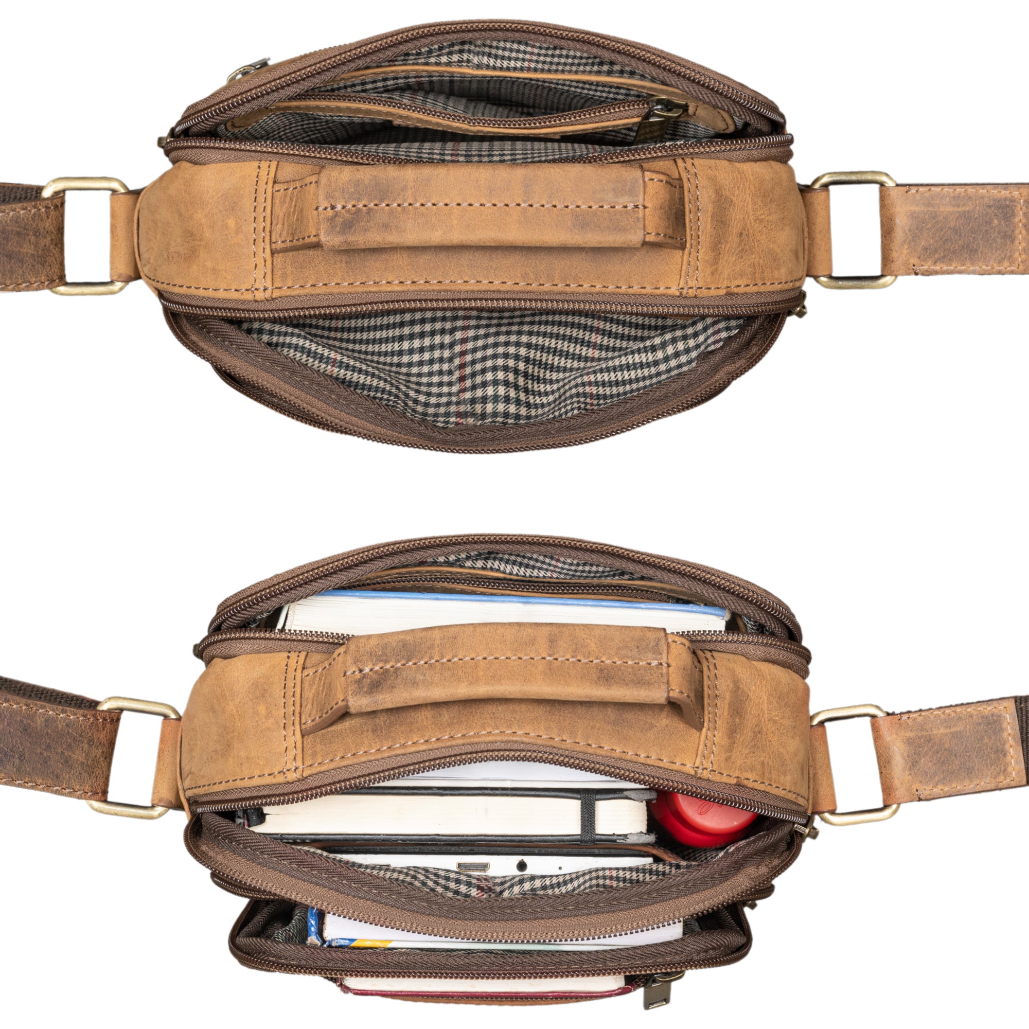 Echtleder Vintage Bag Crossbody braun