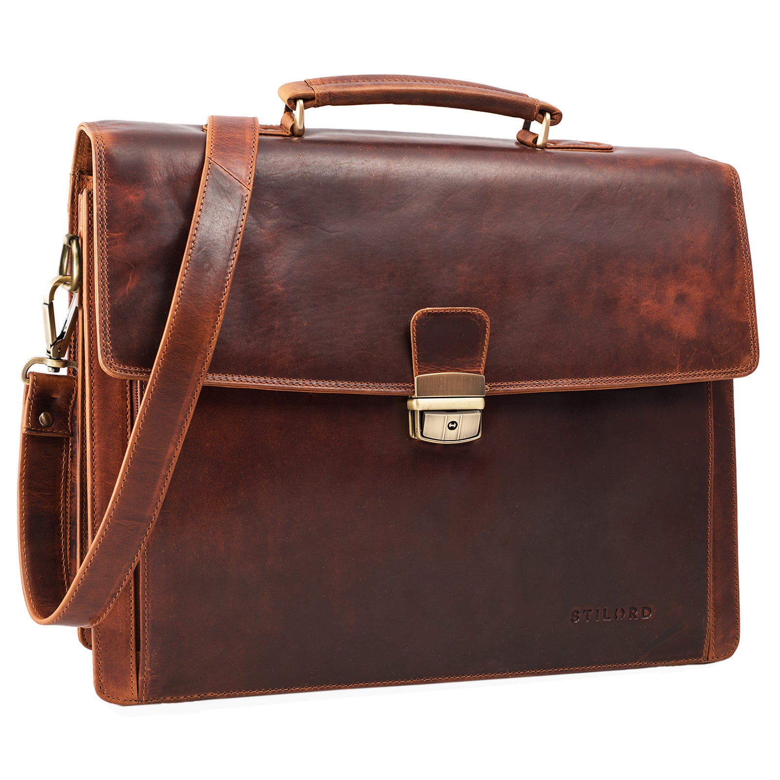 Klassische Brottasche Echtleder Vintage