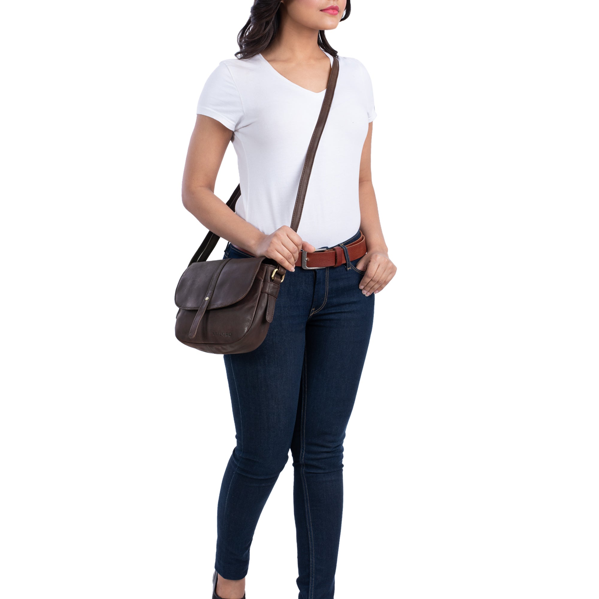 Braune Handtasche Leder klein