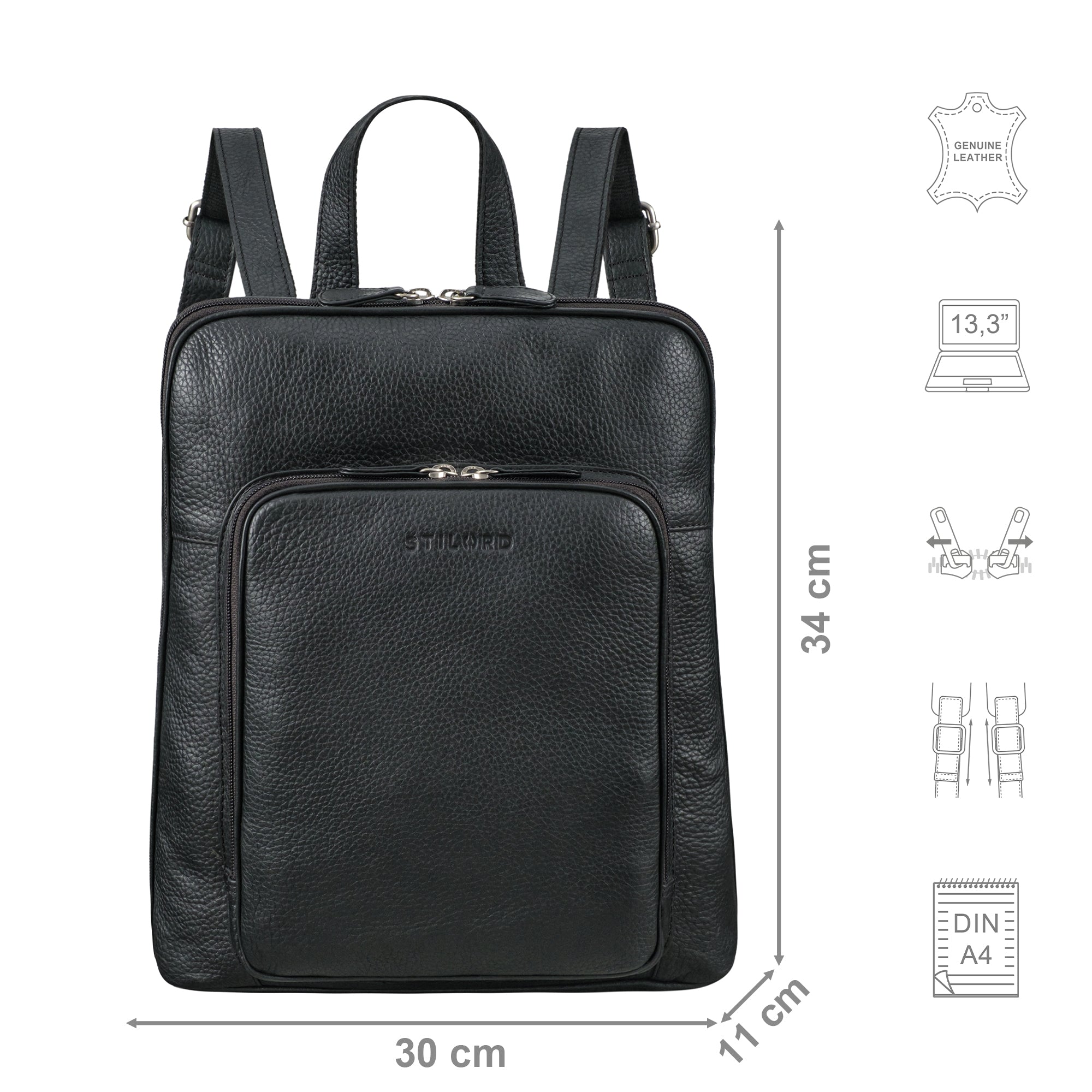 Rucksack Uni schwarz