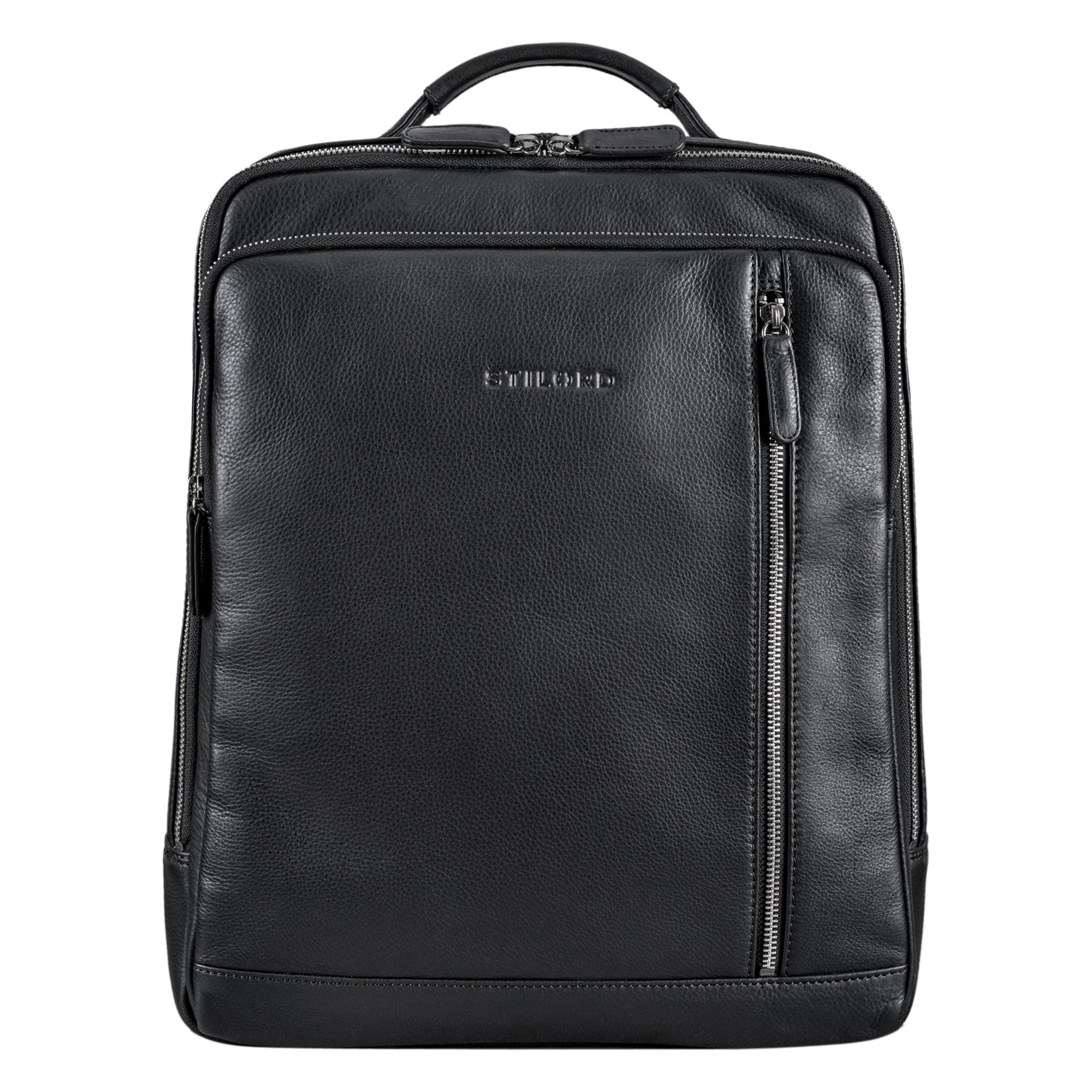 Rucksackhandtasche Leder schwarz
