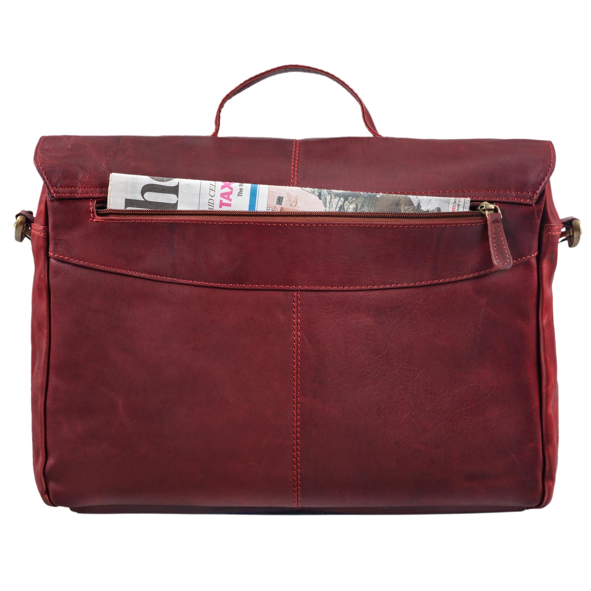 Bürotasche Leder XL Vintage rot
