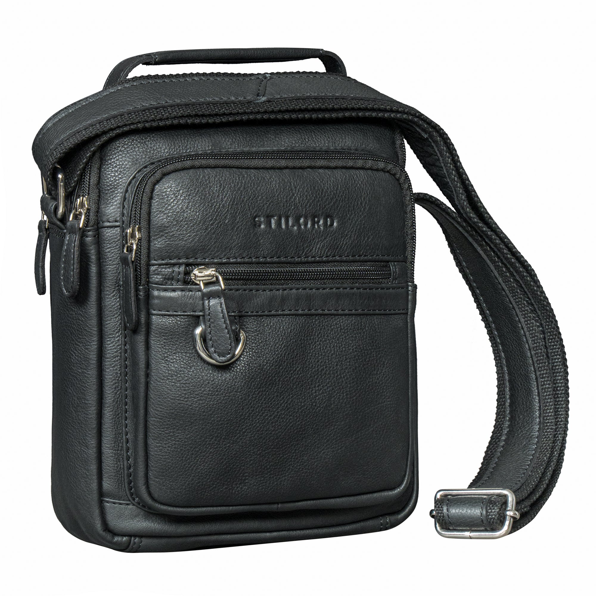 echtleder herren ledertasche zum umhängen schwarz