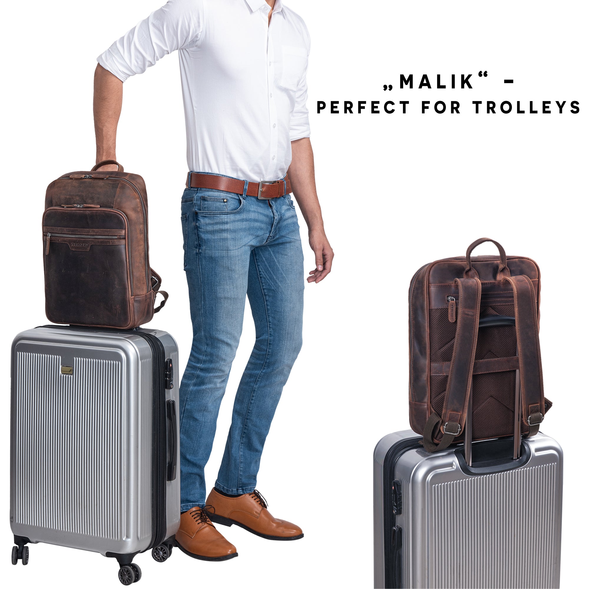 rucksack vintage Herren braun