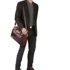 15,6 Zoll Leder Laptoptasche