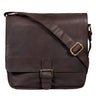 "Timo" vintage messenger-taske i læder, lille