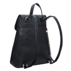 Schwarze Leder Rucksacktasche