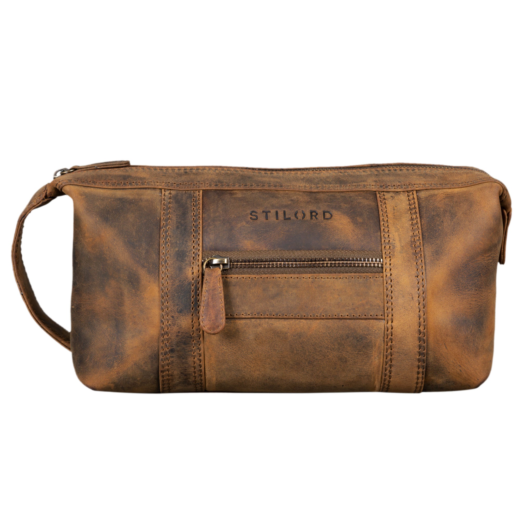 Braune Leder Kulturtasche Herren
