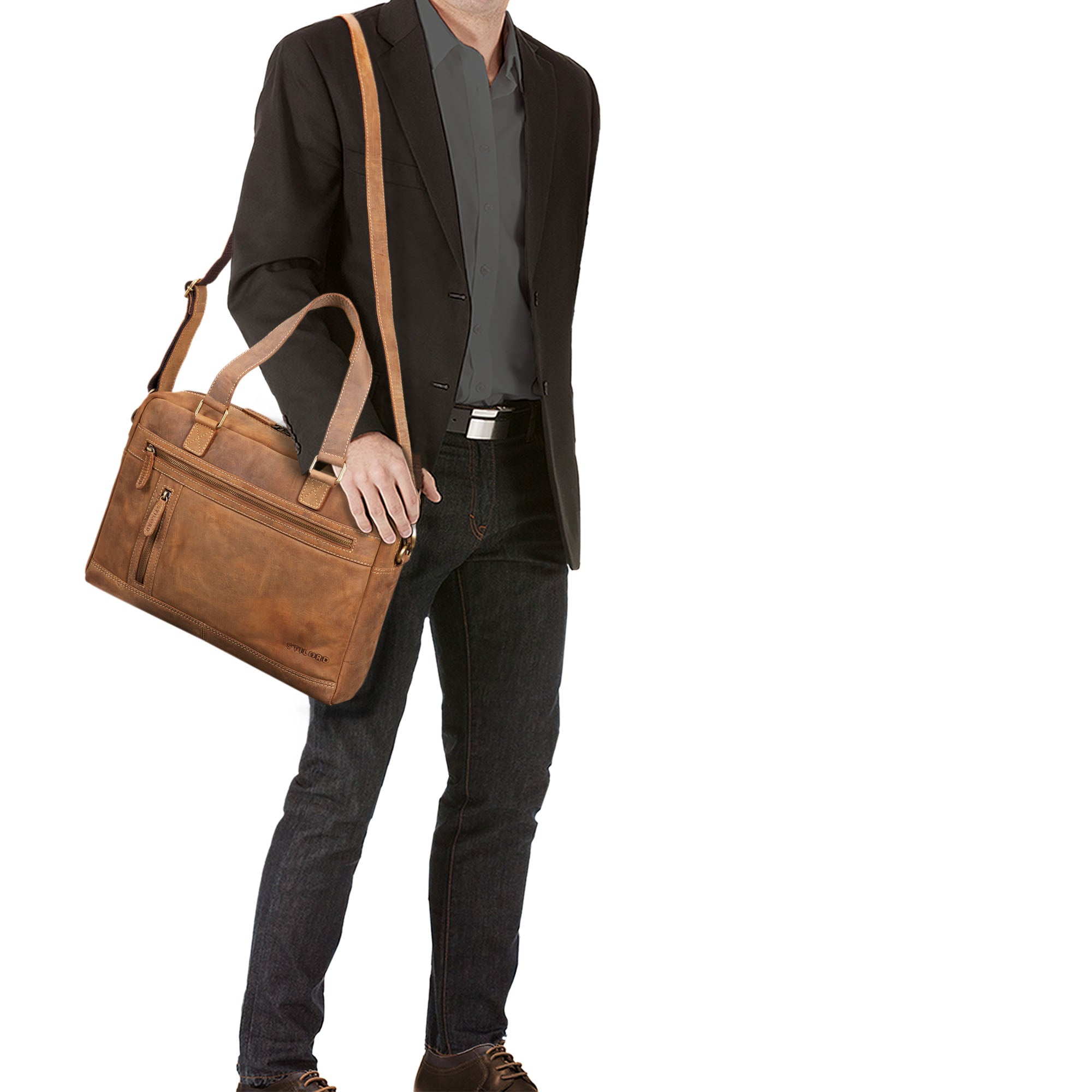 Große Ledertasche Vintage Used Look