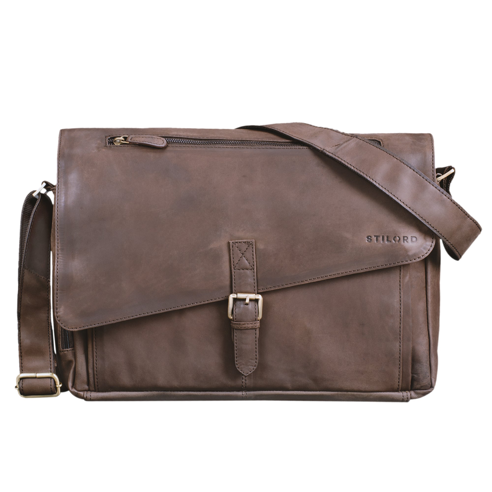 Messenger Bag Vintage Leder dunkelbraun