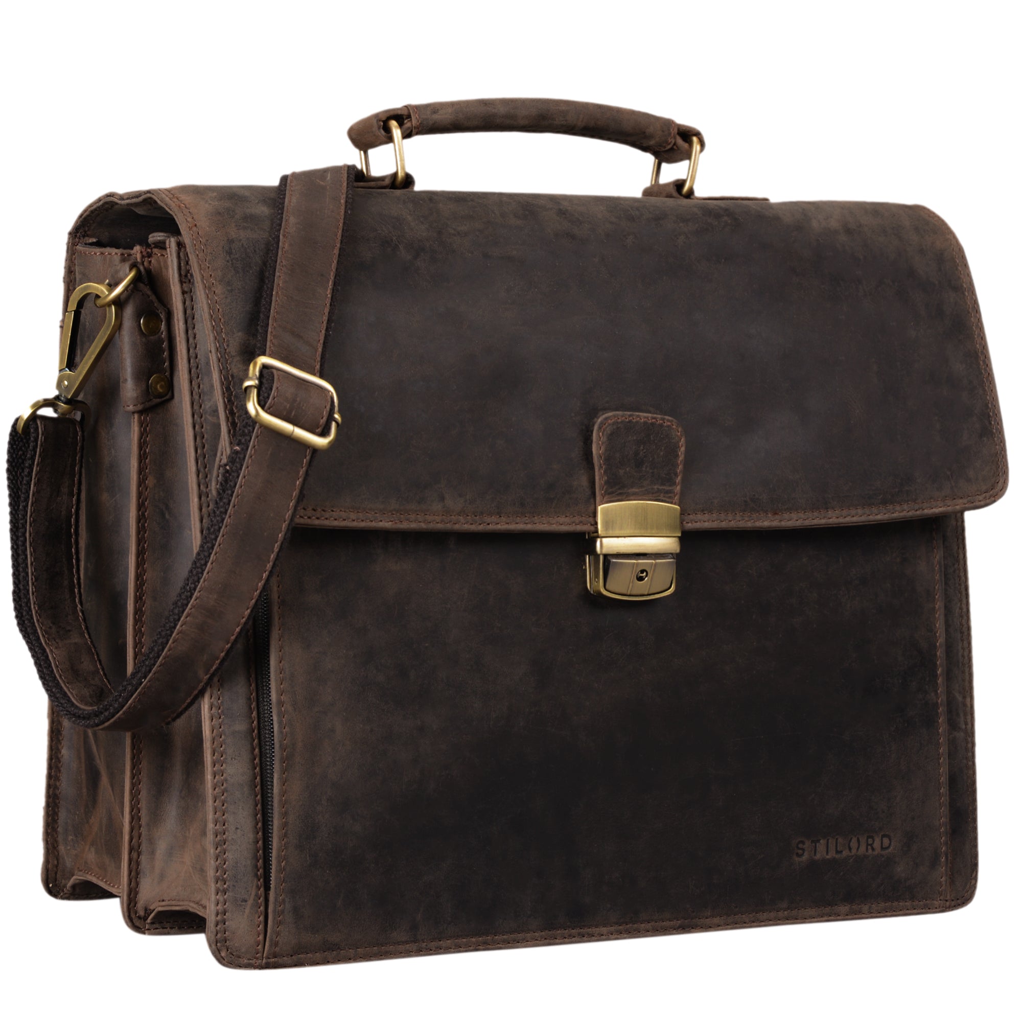 Herren Aktentasche Leder braun