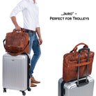 Aktentasche Leder used Look mit Aufsteckvorrichtung für Trolley