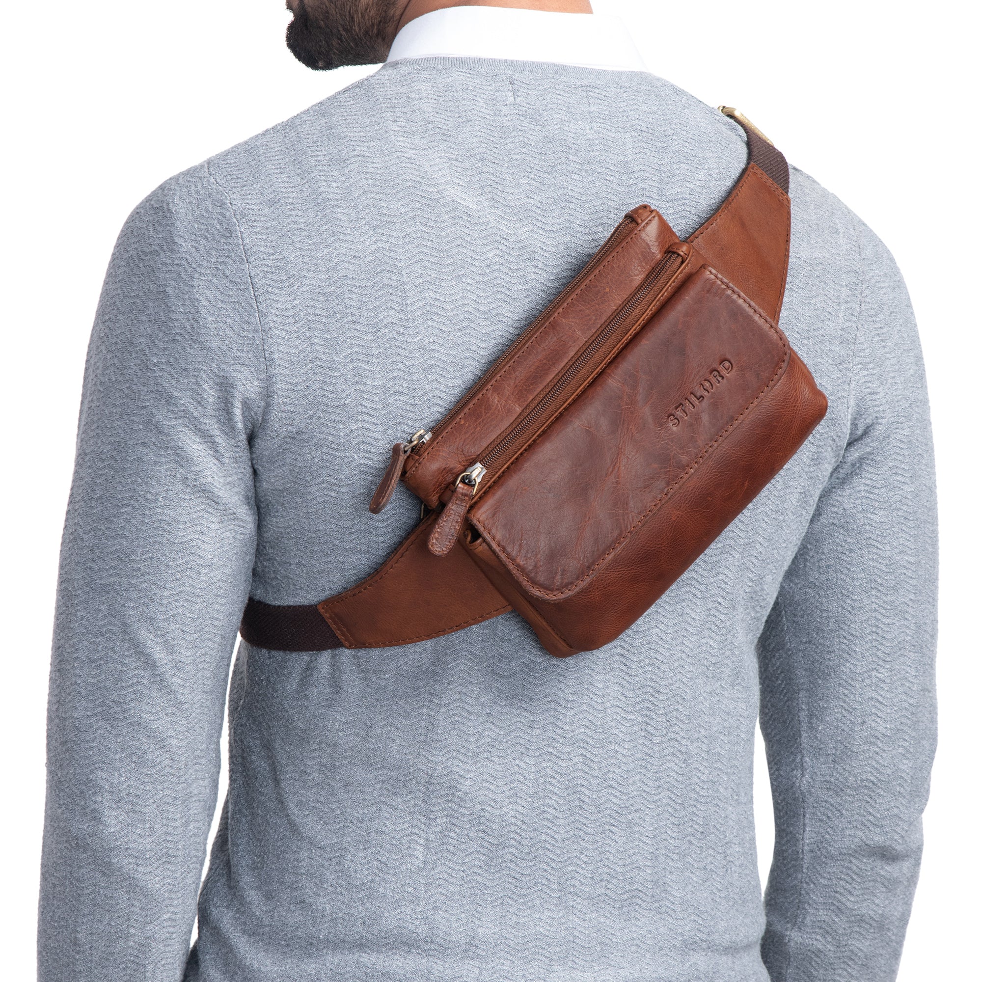 Gürteltasche gross zum Umhängen braun