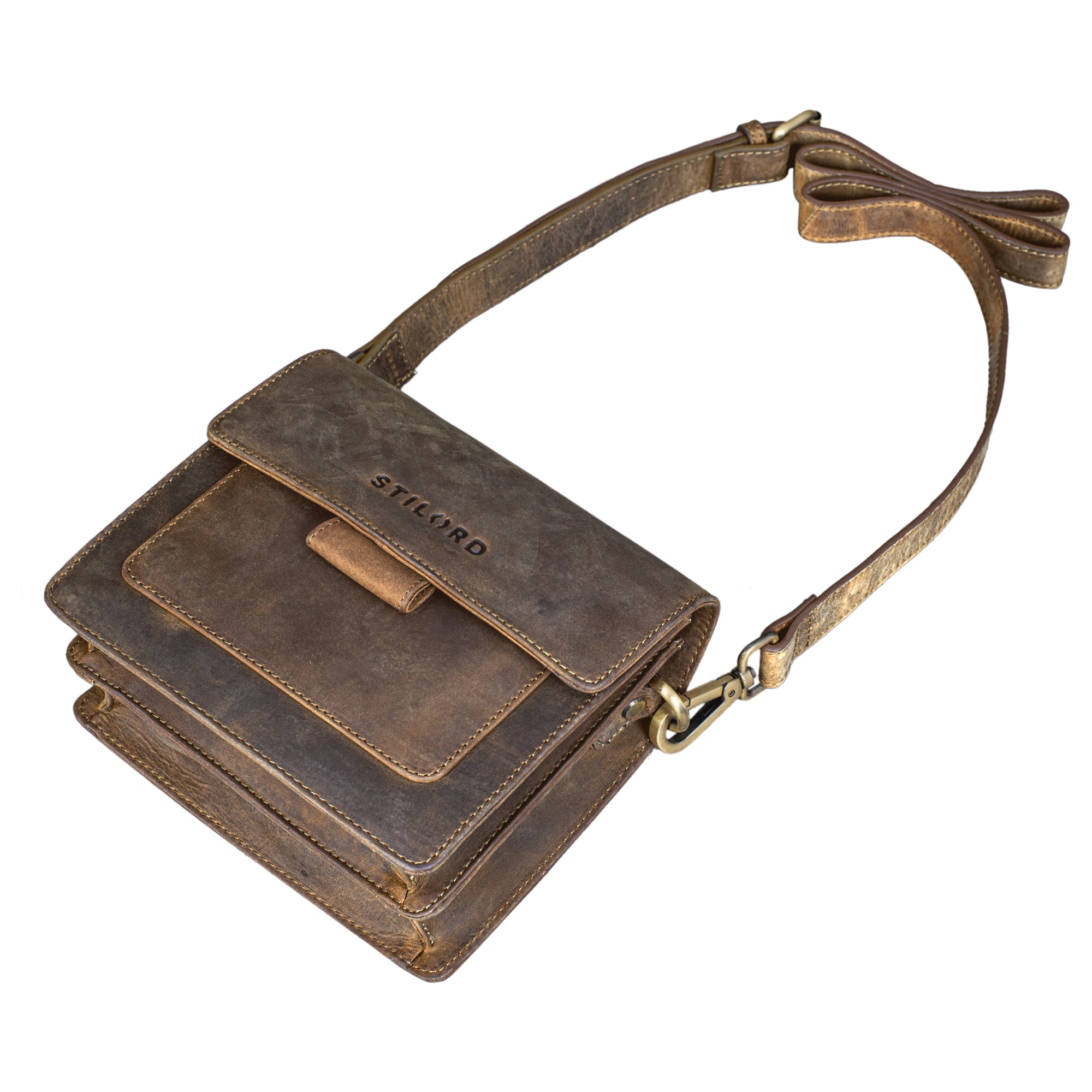 Braune Crossbody Bag Damen Leder