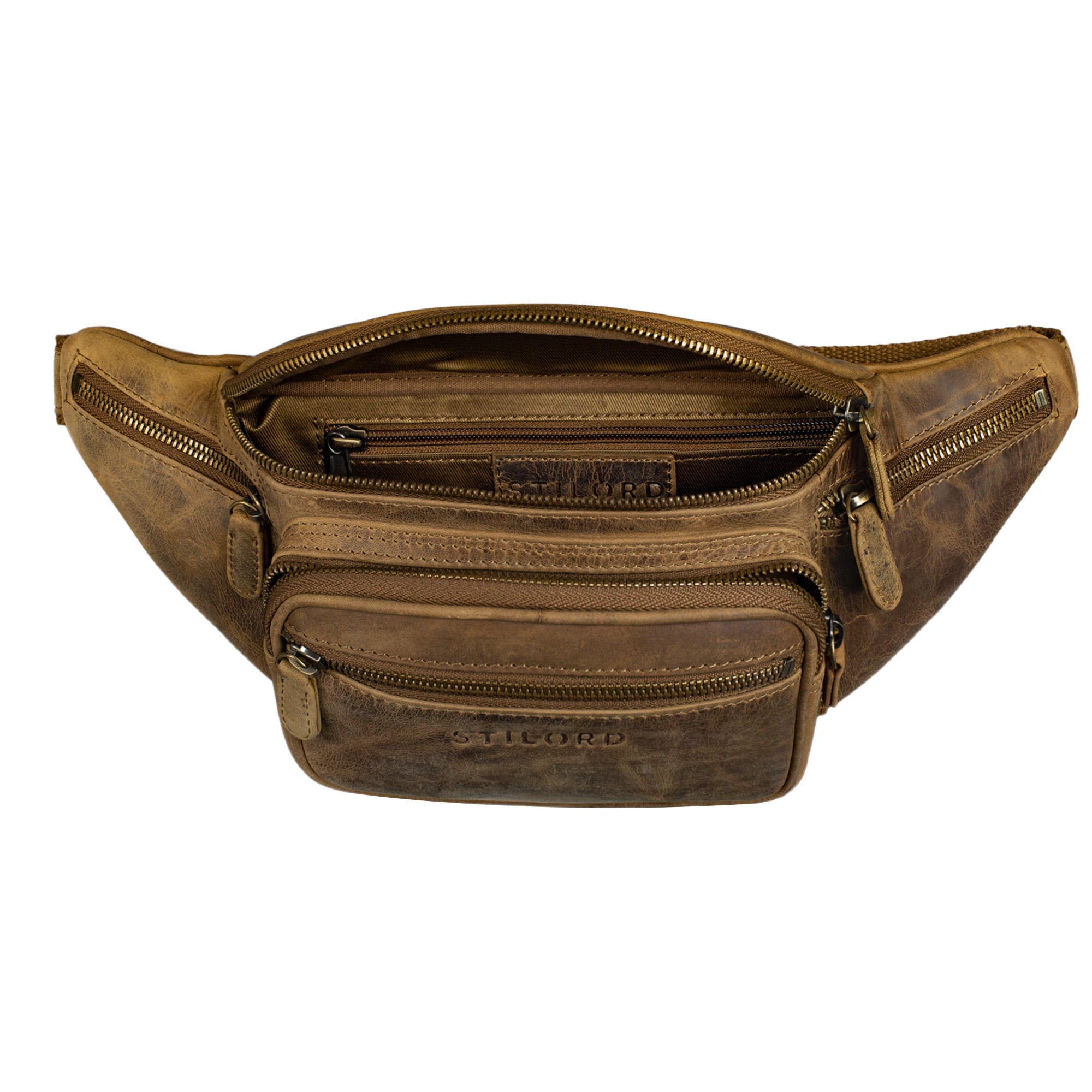 Braune Gürteltasche aus hochwertigem Echtleder