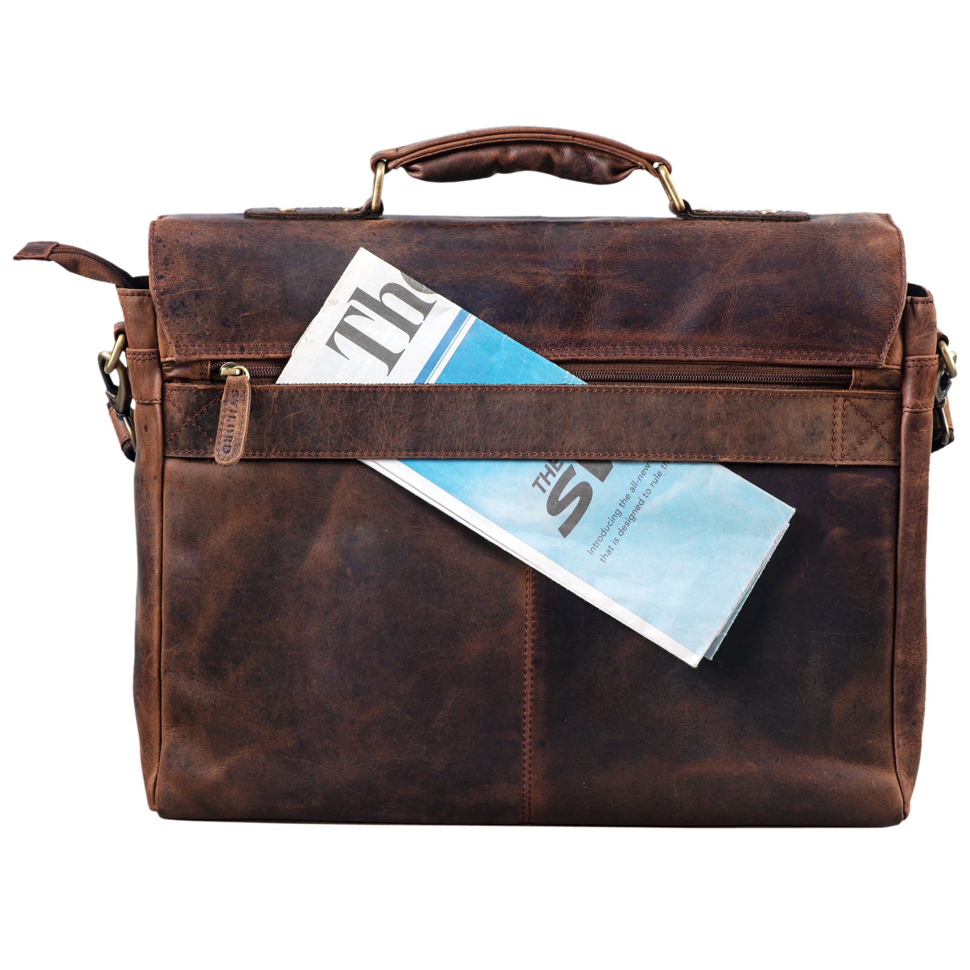 Aufsteckbare Ledertasche Bürotasche Vintage