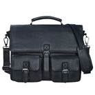 Schwarze Bürotasche XL Leder