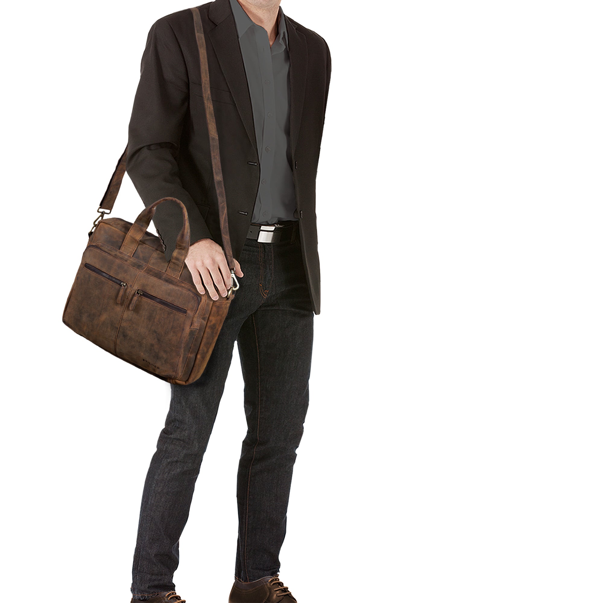 Vintage Businesstasche Leder braun