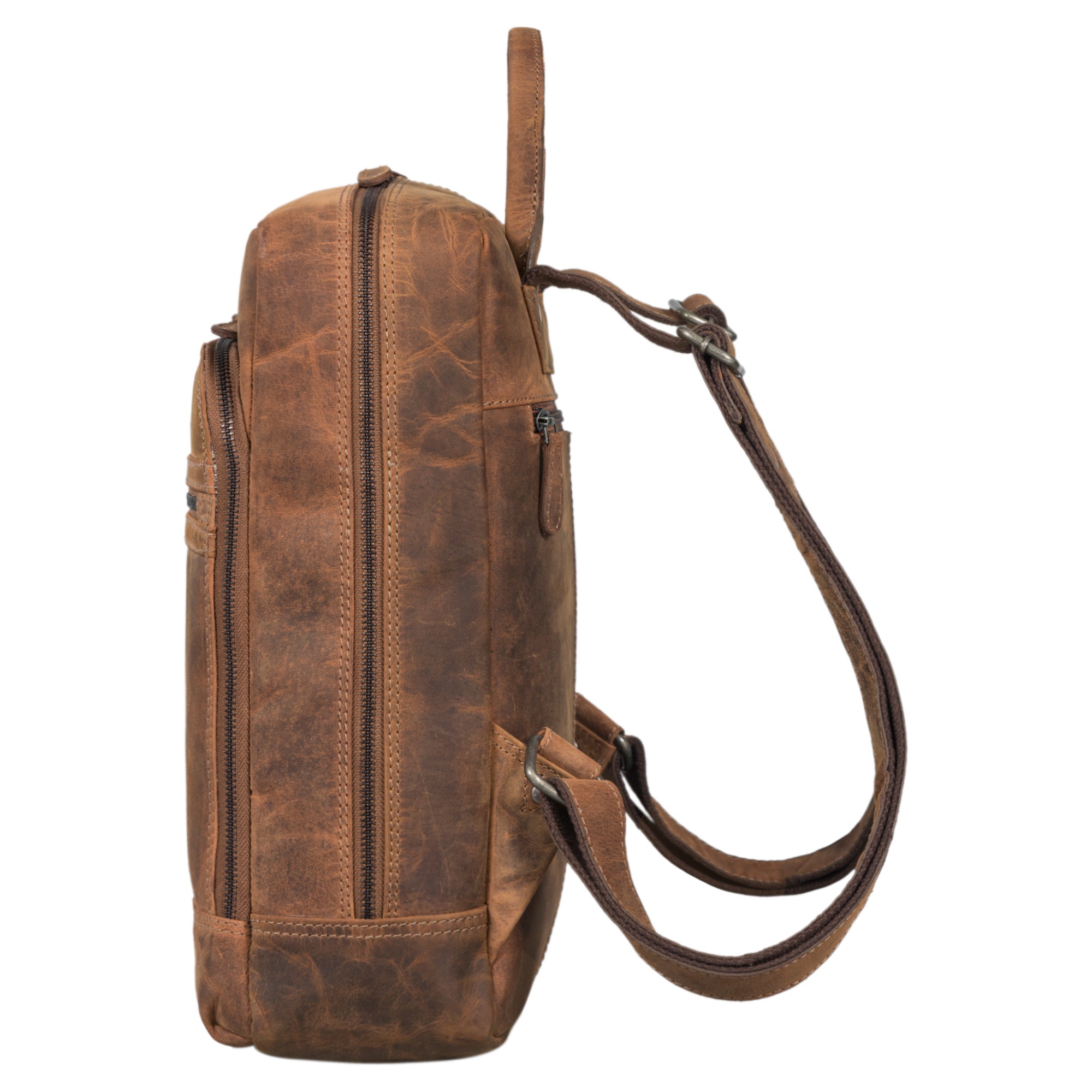 Arbeitsrucksack Herren Damen braun Leder