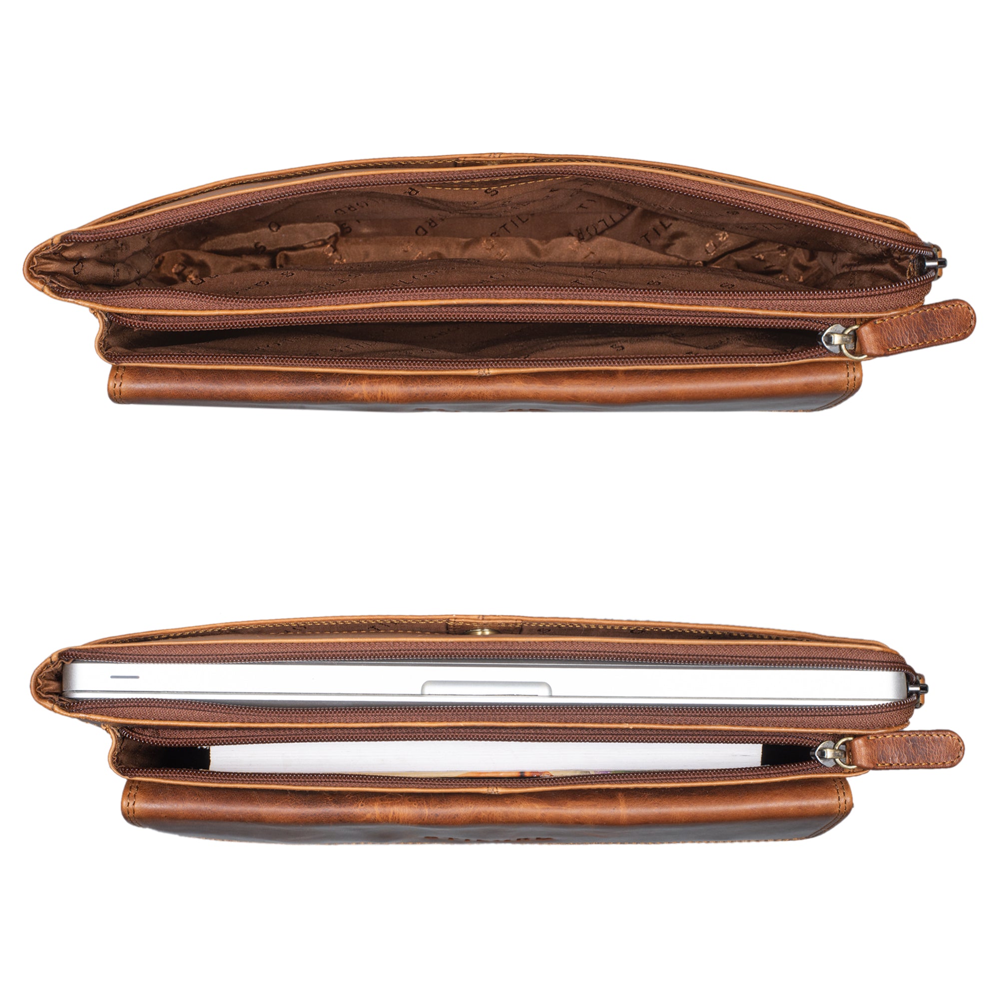 Aktenmappe echtes Leder Cognac