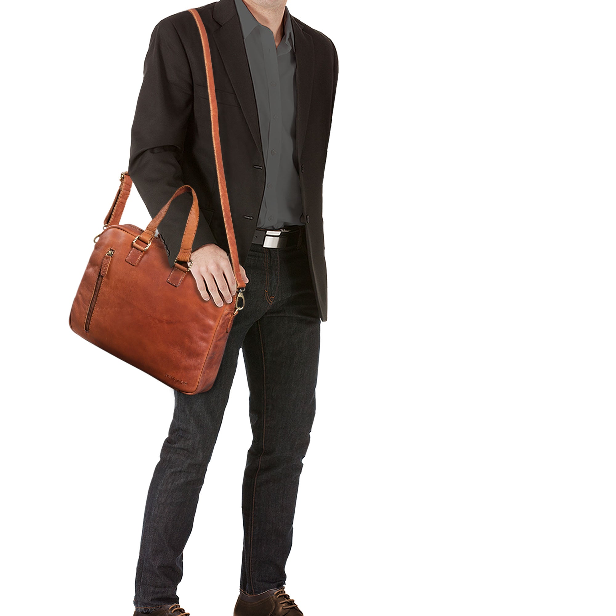 Ledertasche zum Umhängen Business braun