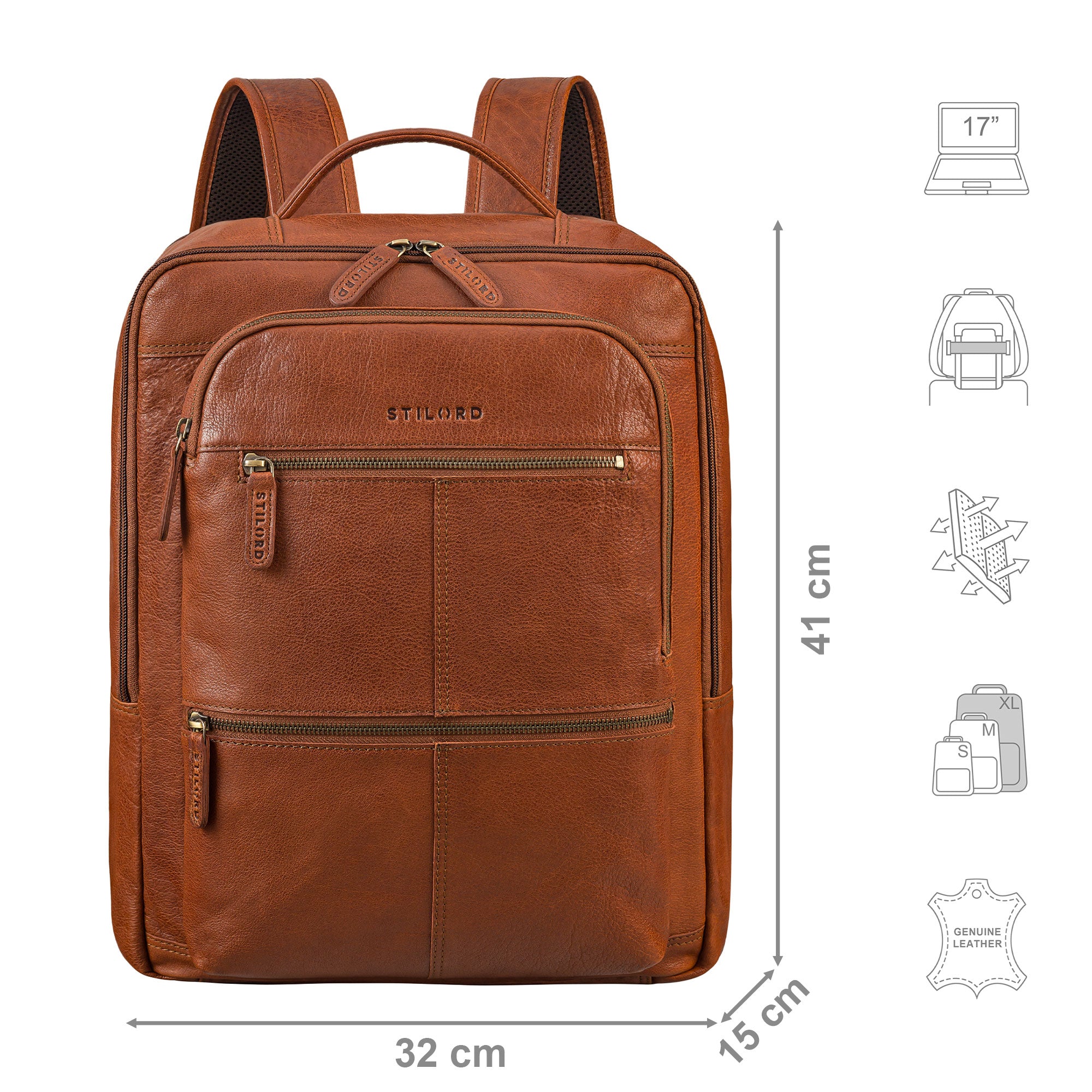 Laptop Rucksack 17 Zoll Braun