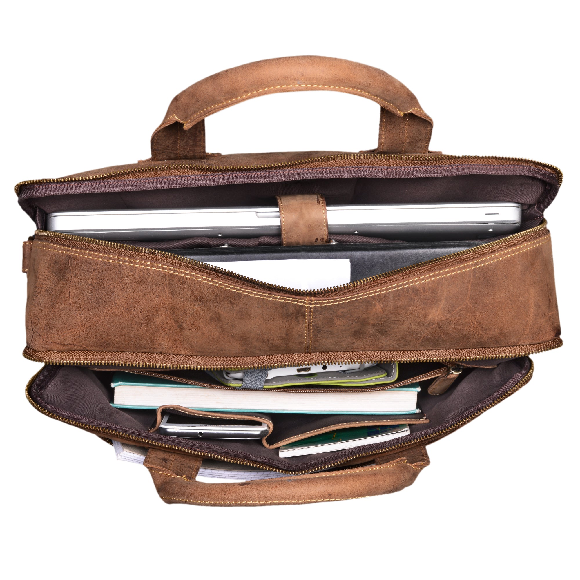Leder Businesstasche 15.6 Zoll Laptopfach