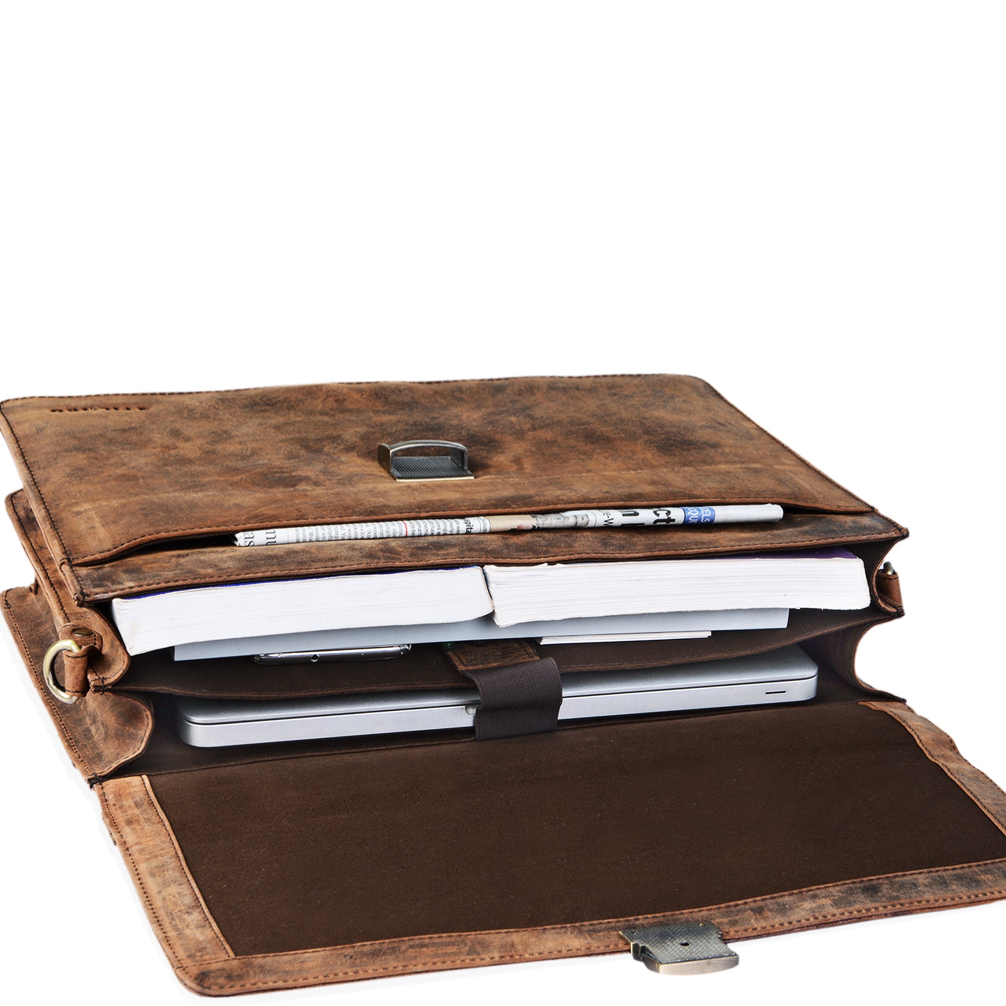 Businesstasche klassisch Leder Retro Vintage braun