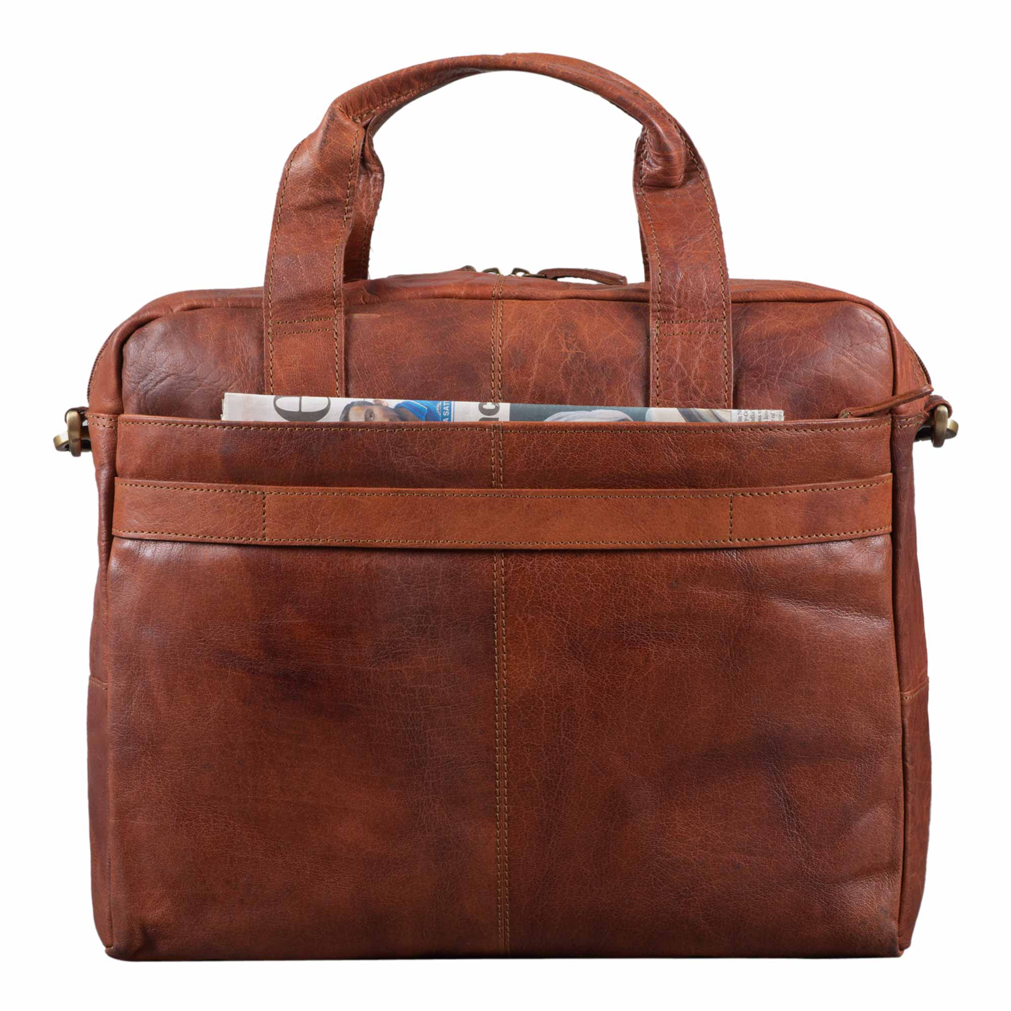 Vintage Businesstasche braun mit Trolleyschlaufe
