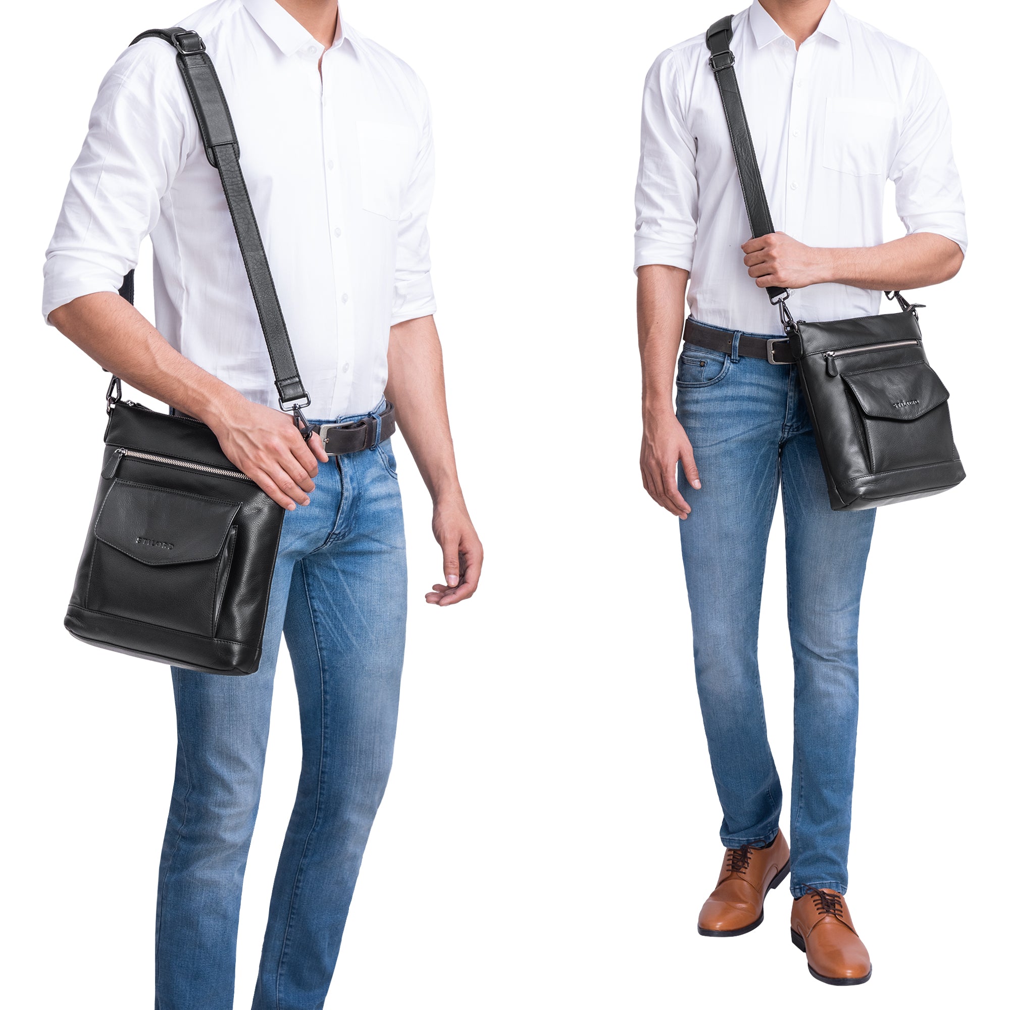 Crossbody Bag schwarzes Leder 