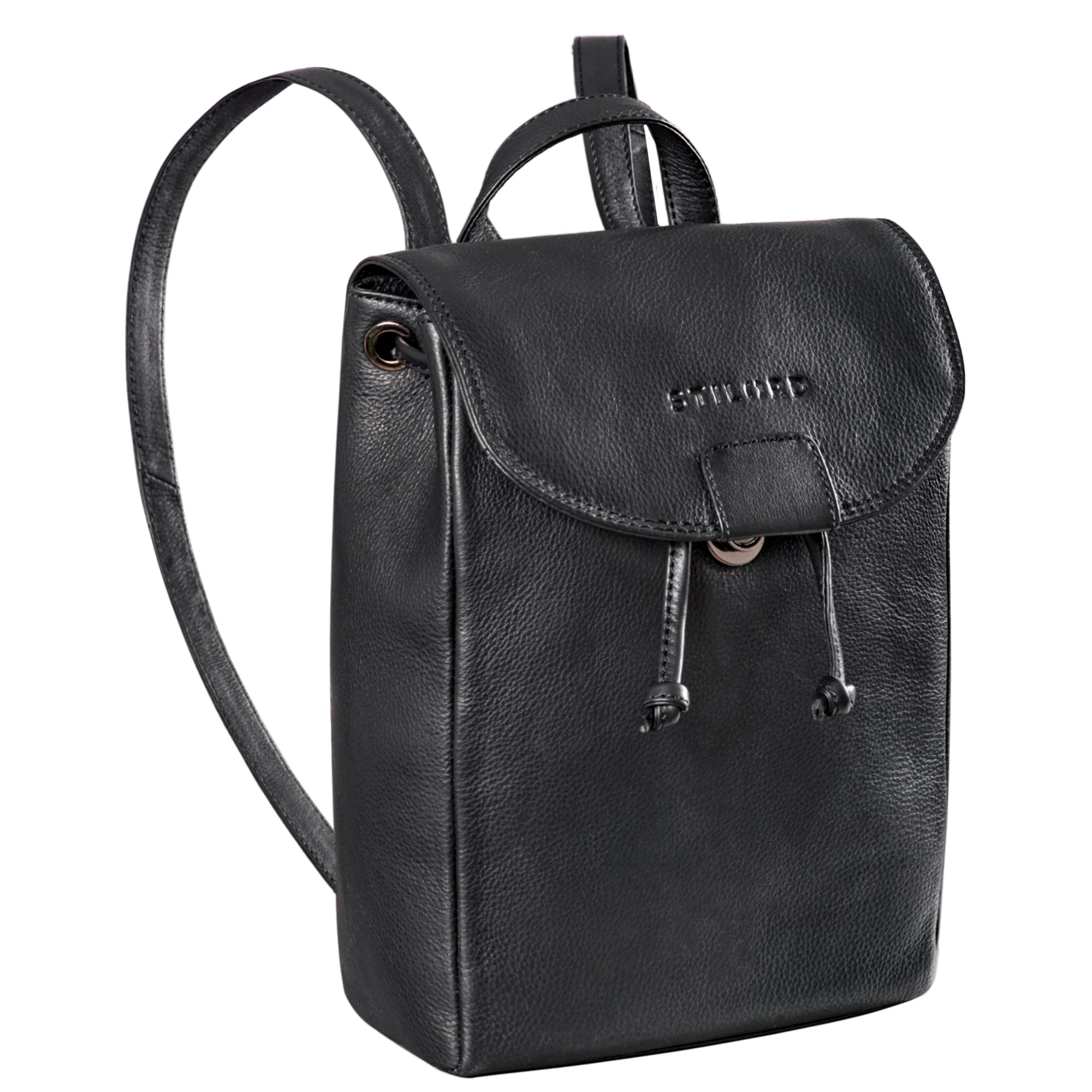 Vintage Daypack modern Leder schwarz