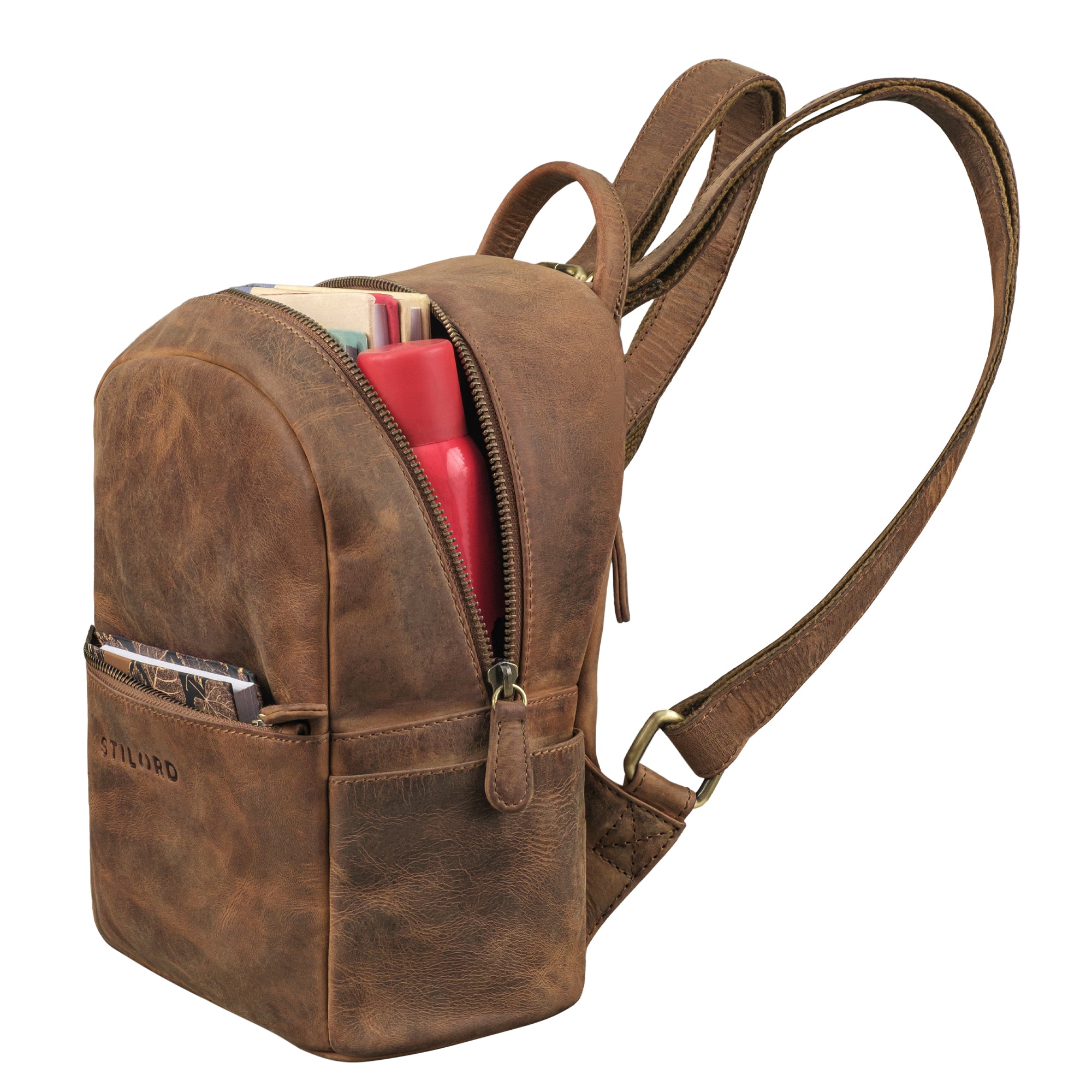 Rucksack Damen Wildleder braun