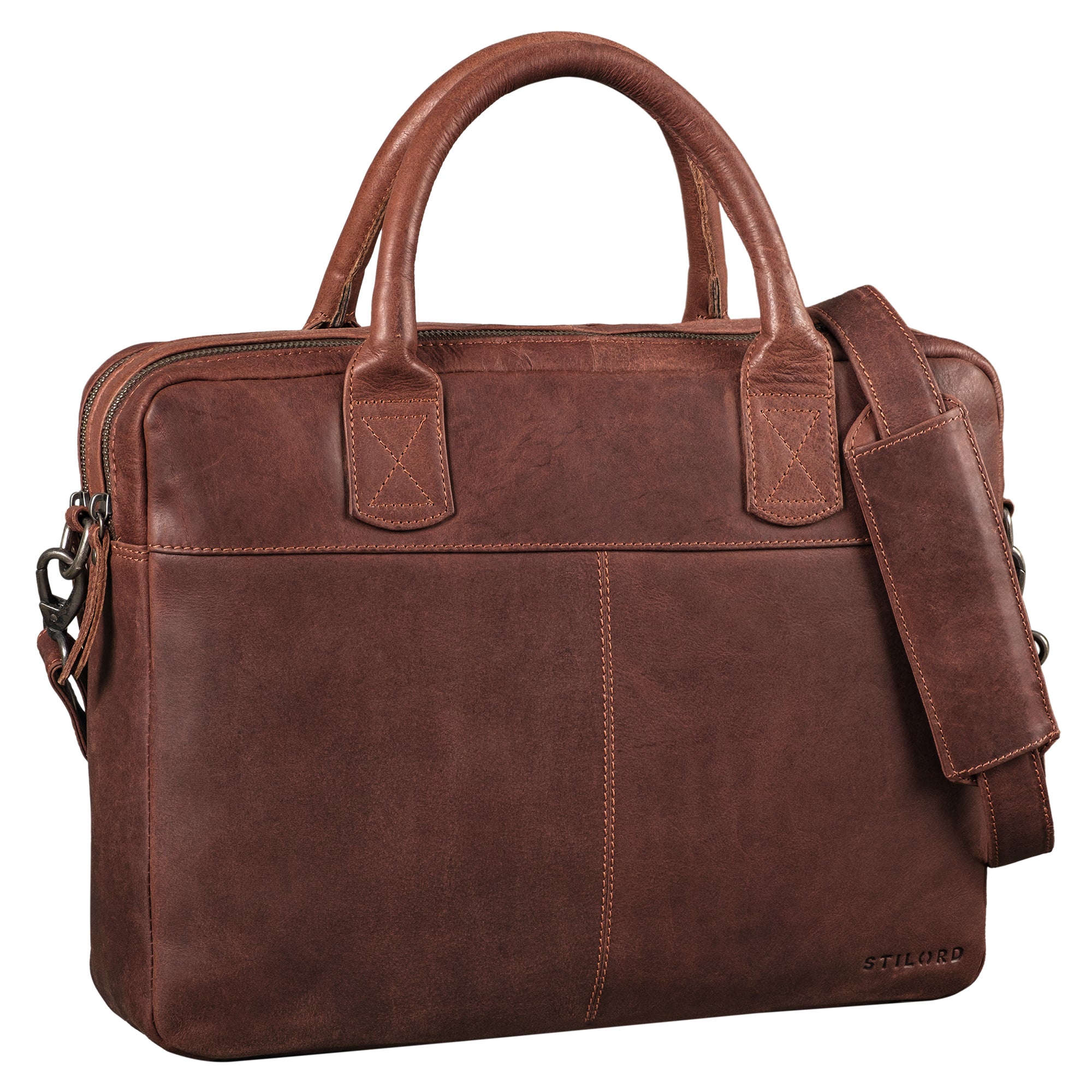 echte, vintage Ledertasche für das Büro
