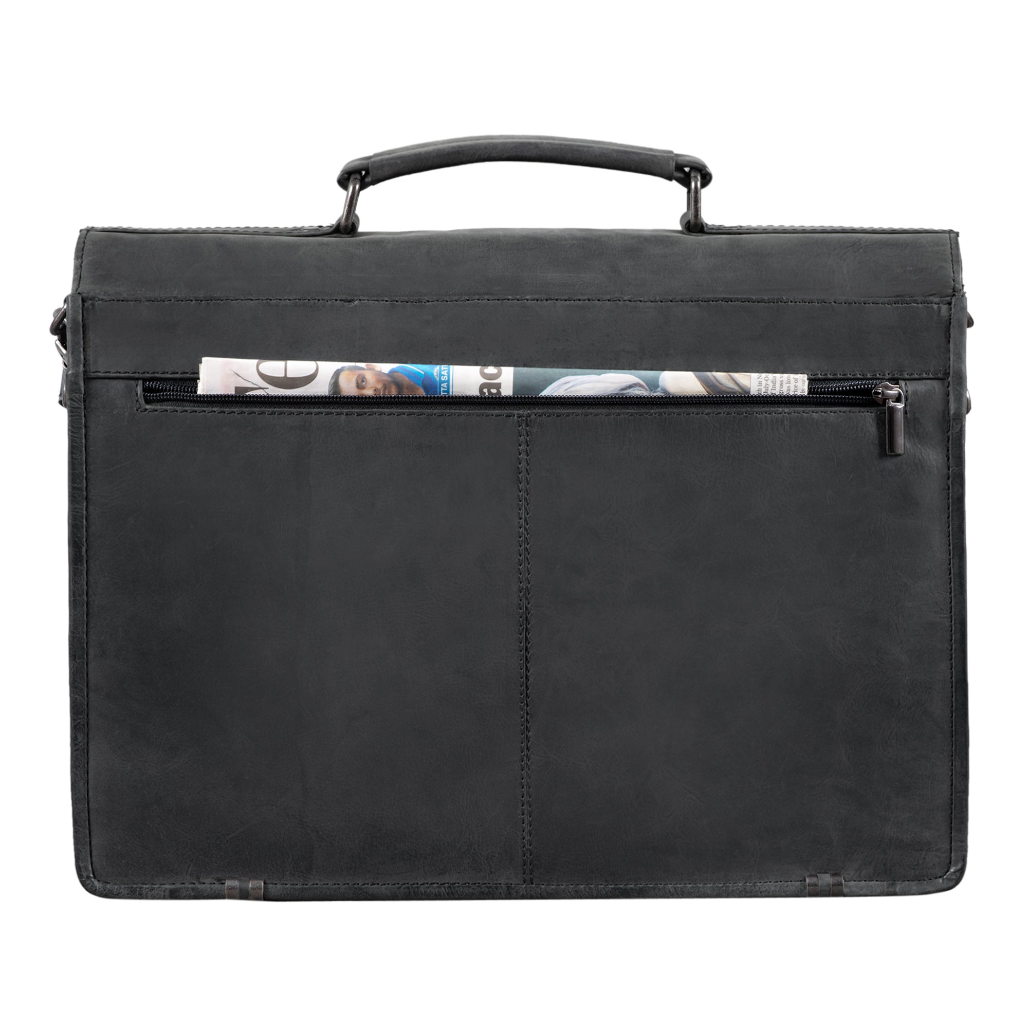 Lehrertasche Leder klassisch schwarz