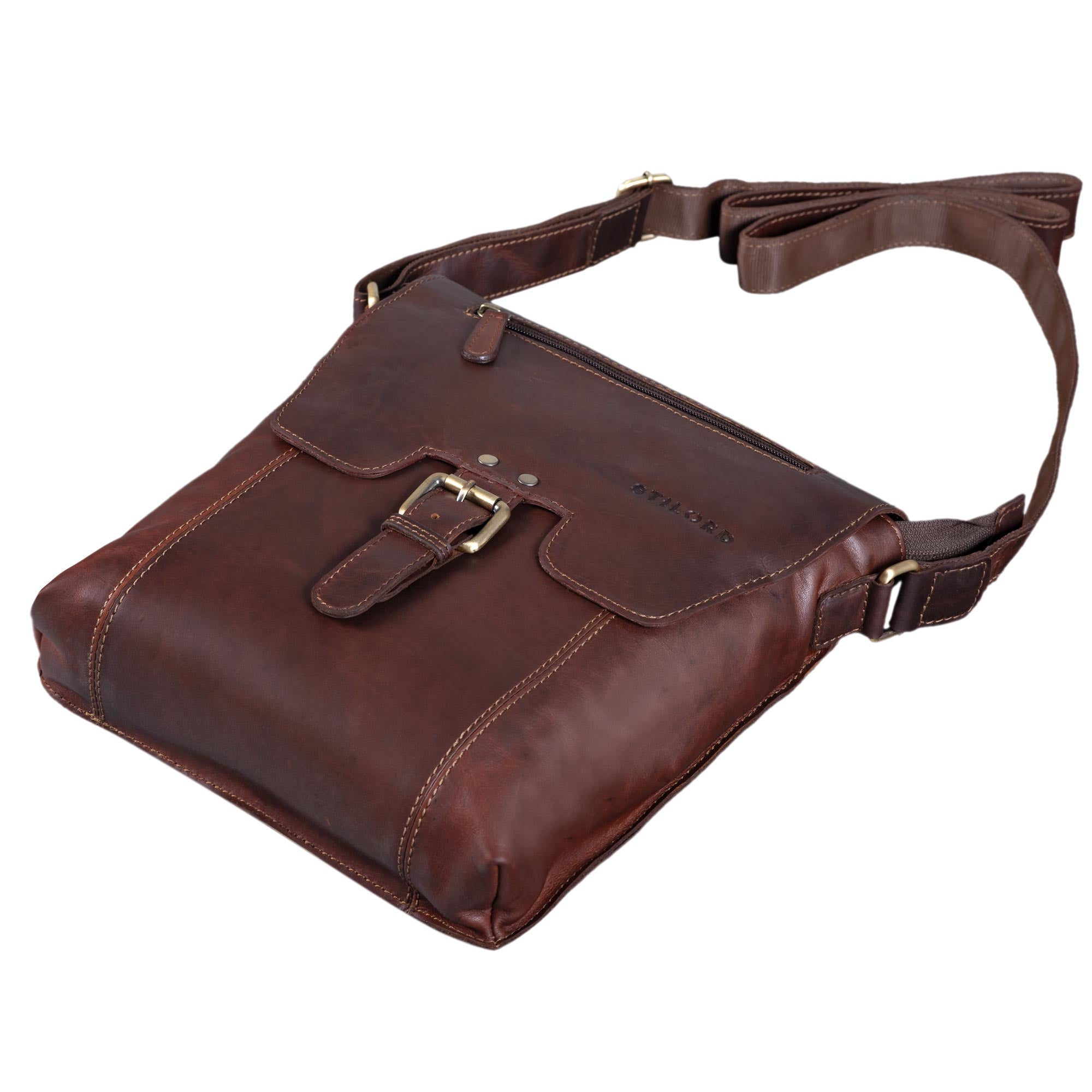 Leder Messenger Bag klein
