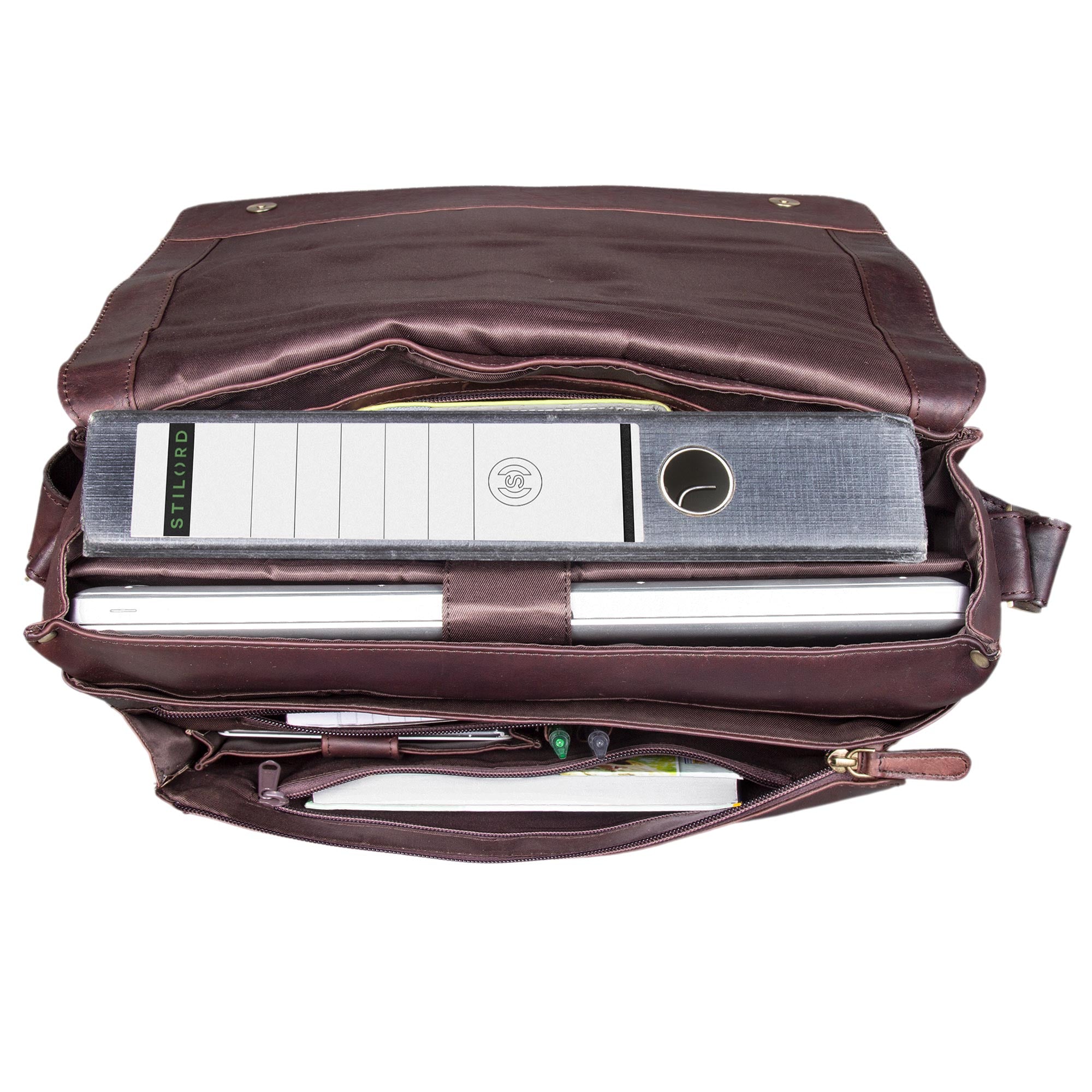 Dunkelbraune Ledertasche Damen