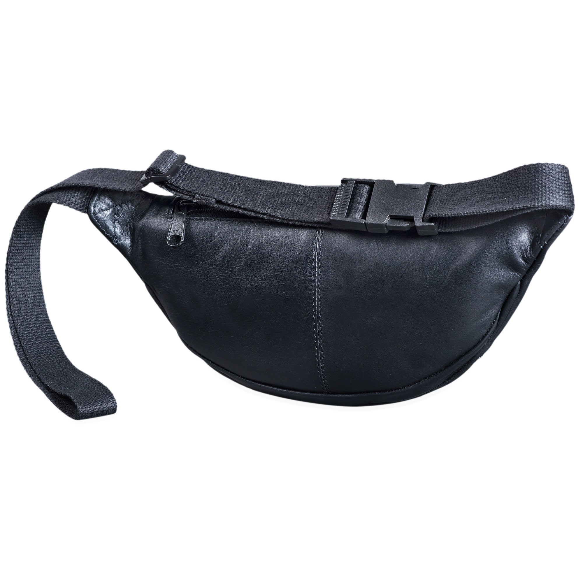 Leder Bauchtasche schwarz