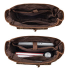 leder fahrradrucksack rolltop braun