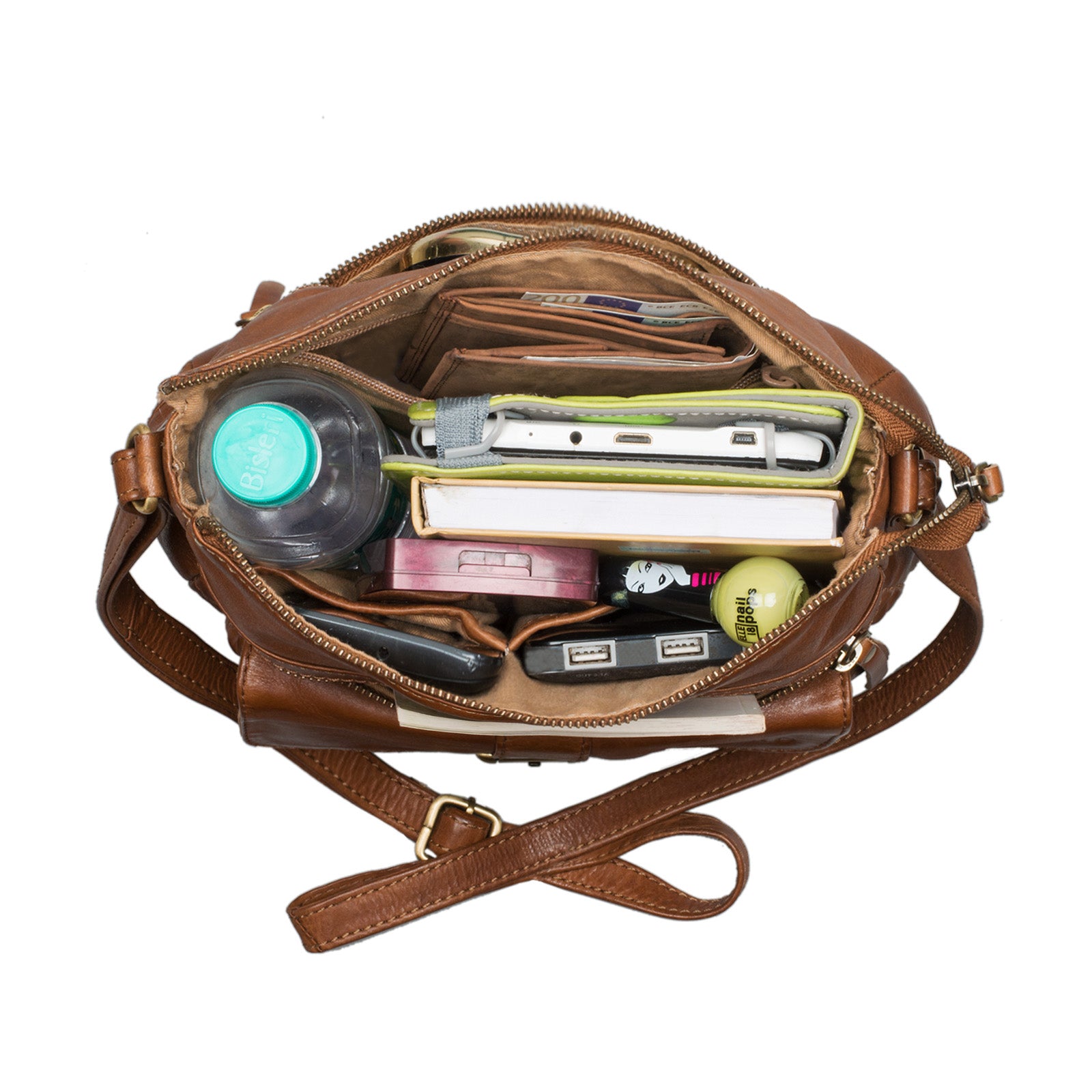 Messenger Bag Damen für Freizeit Ausgehen echtes Leder