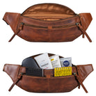 Leder Bauchtasche braun 