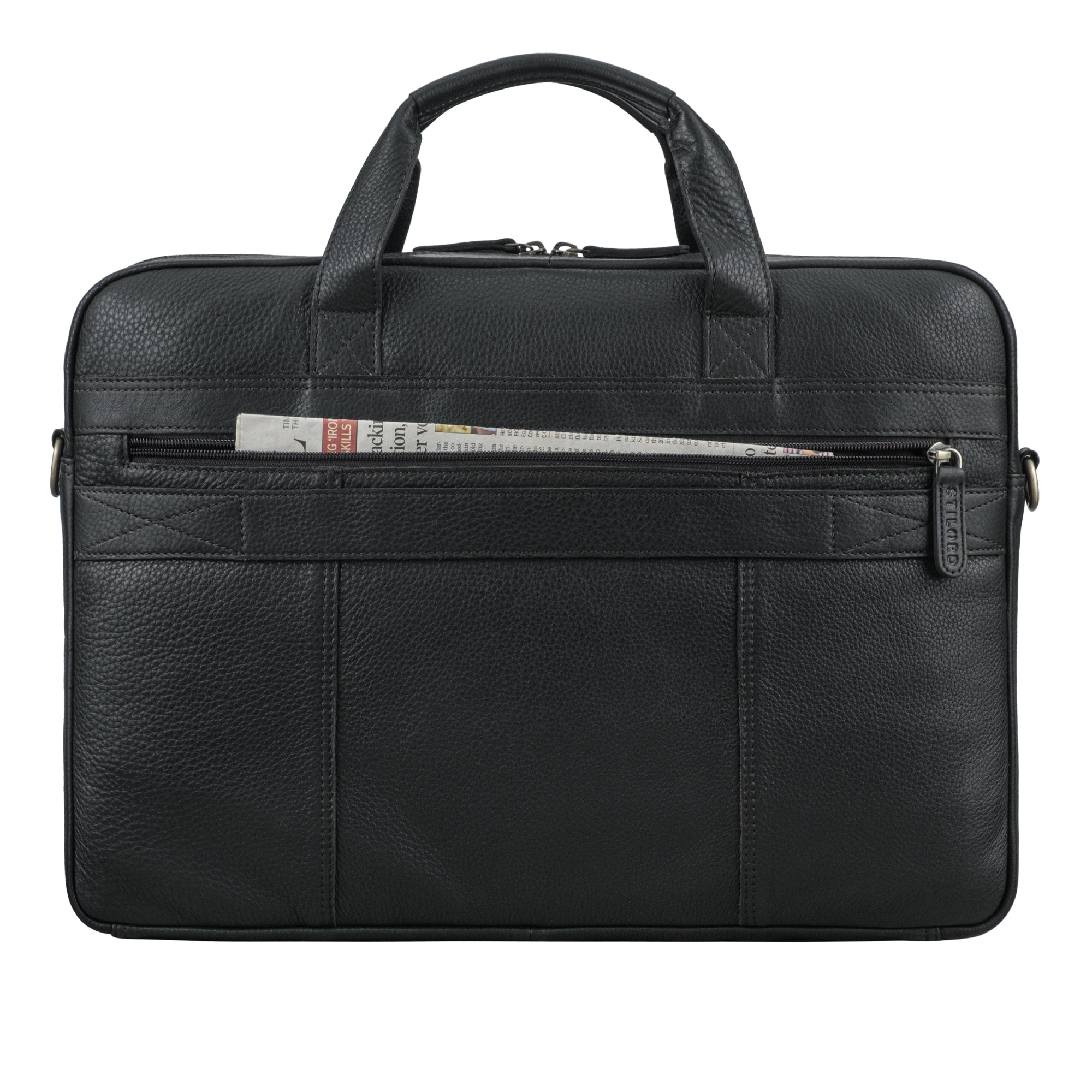 Businesstasche Herren Leder schwarz