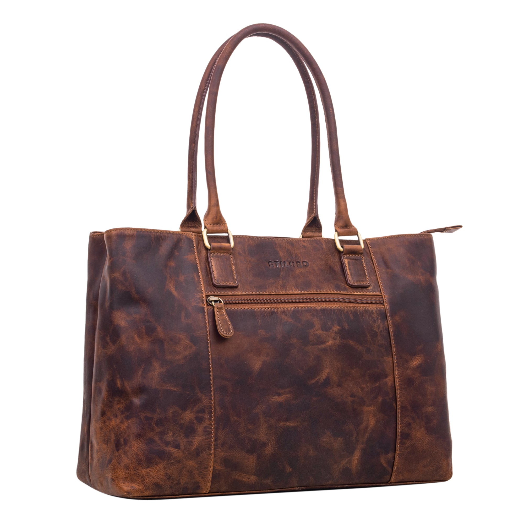 Business Ledertasche groß braun glattleder