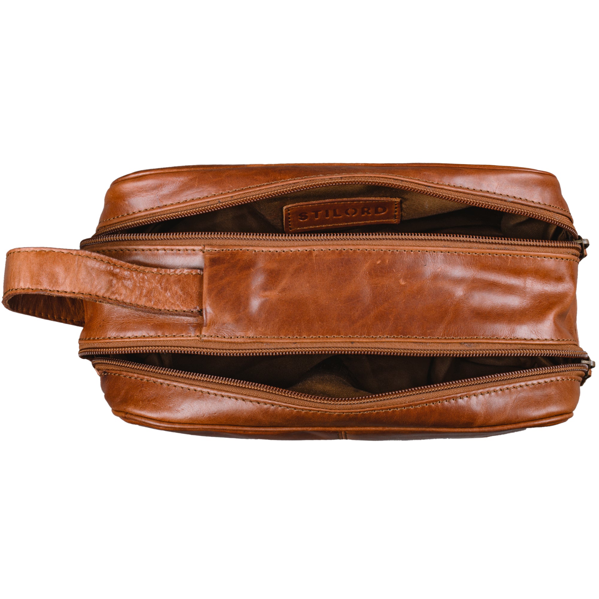 Kosmetiktasche mit Reißverschluss Damen Leder