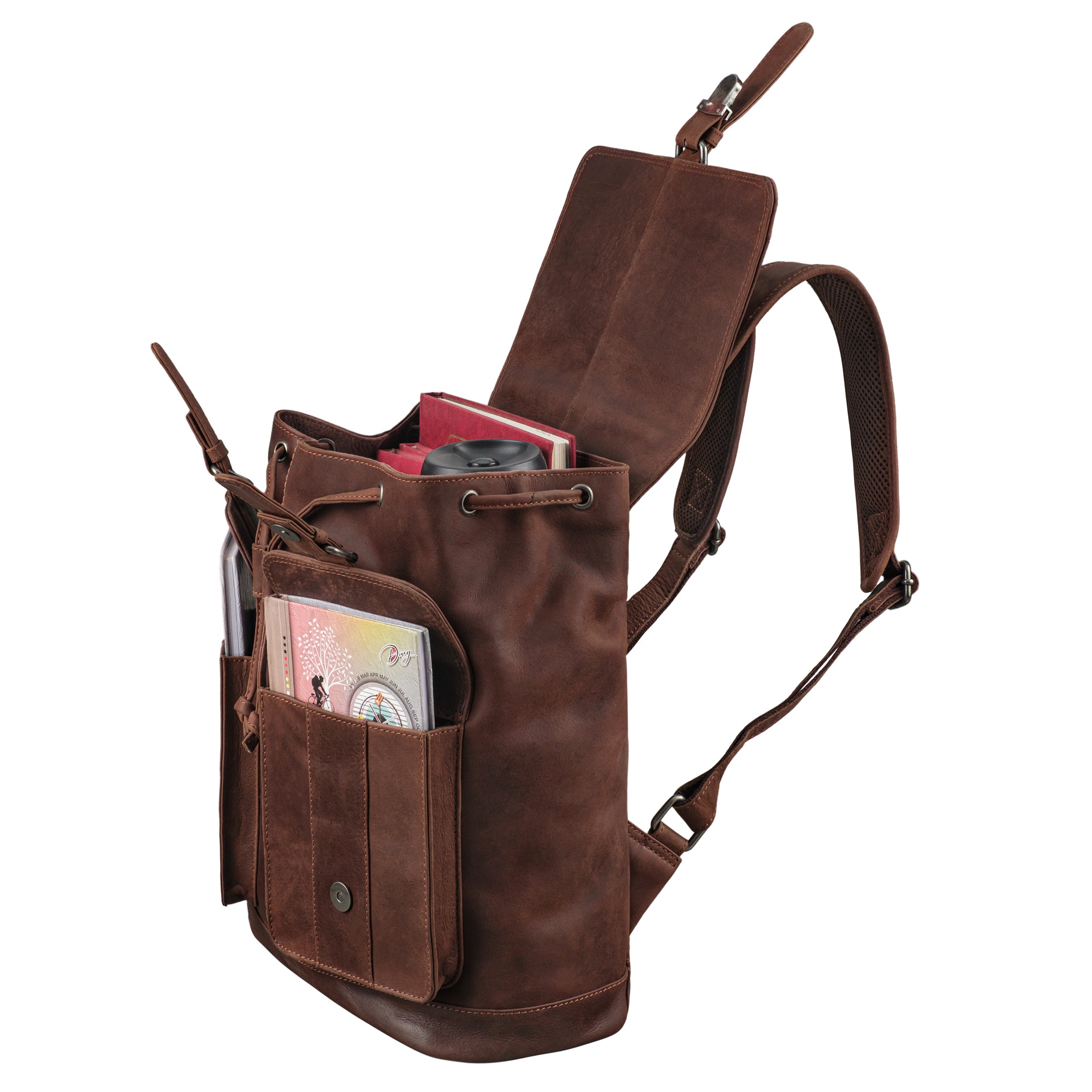 großer Lederrucksack für Herren und Damen