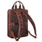 Schmaler Lederrucksack cognac mit verstellbaren Schultergurten