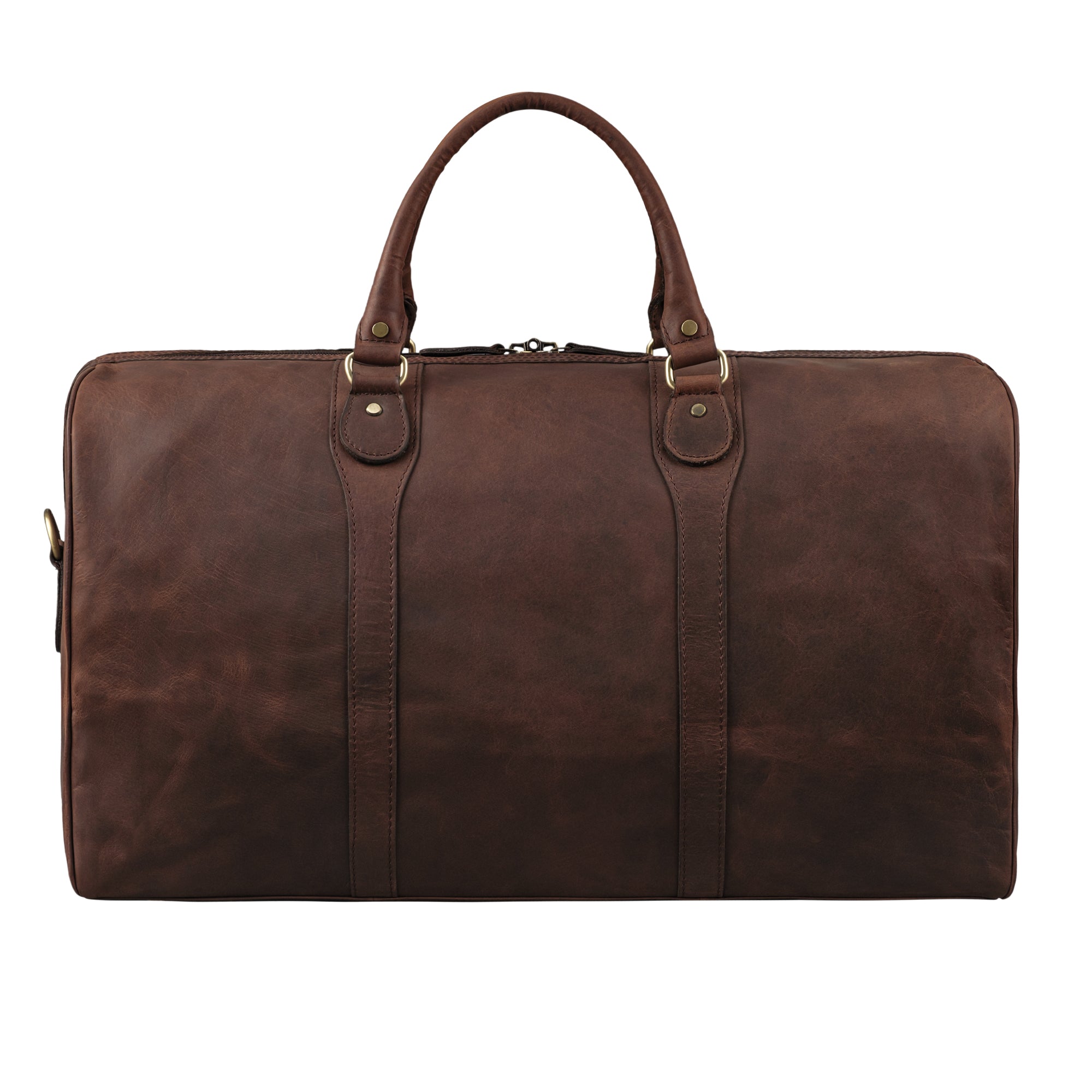 XL Reisetasche Leder dunkelbraun aus der Rückansicht