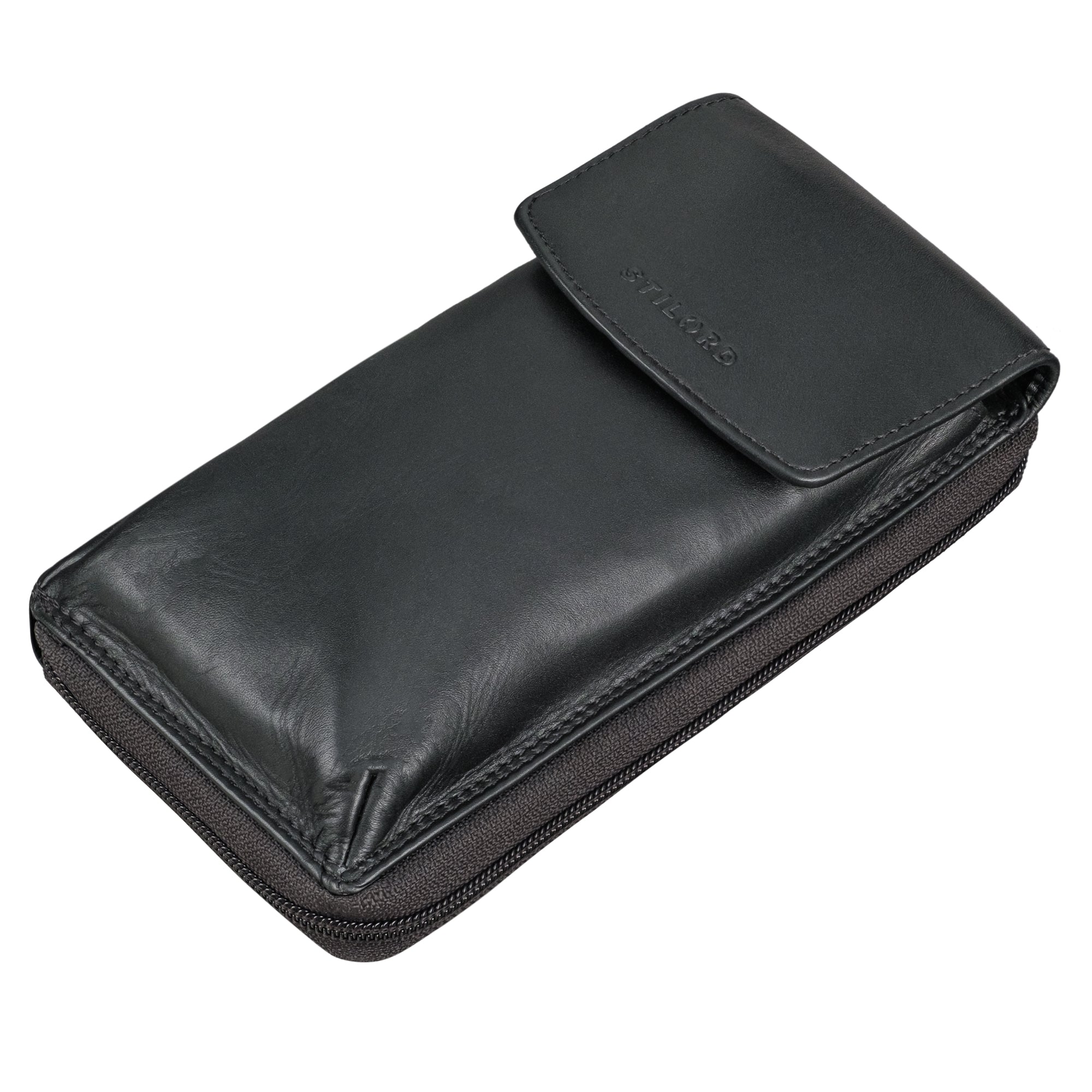 Handytasche mit Portemonnaie aus echtem Leder
