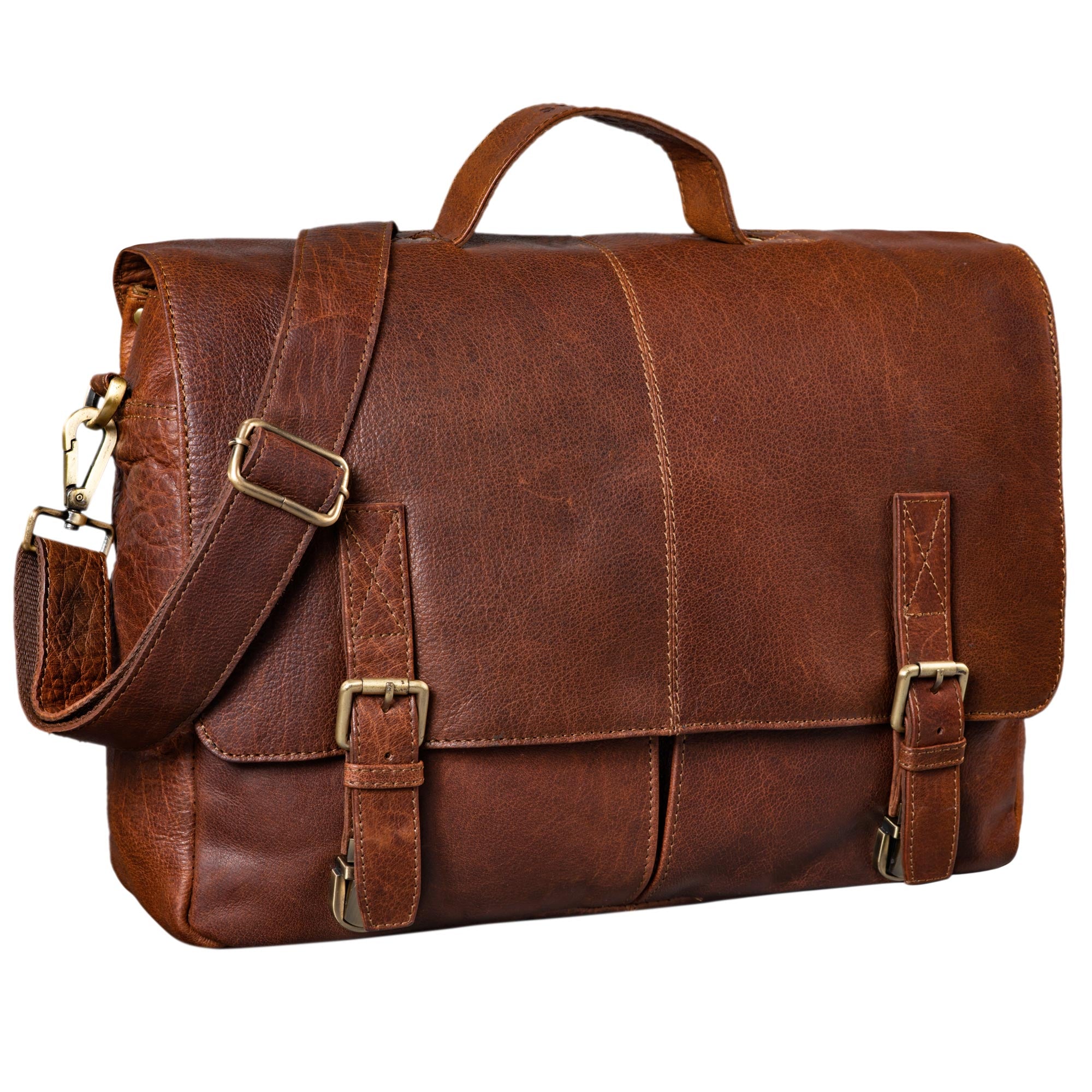 Leder Schultertasche Vintage braun