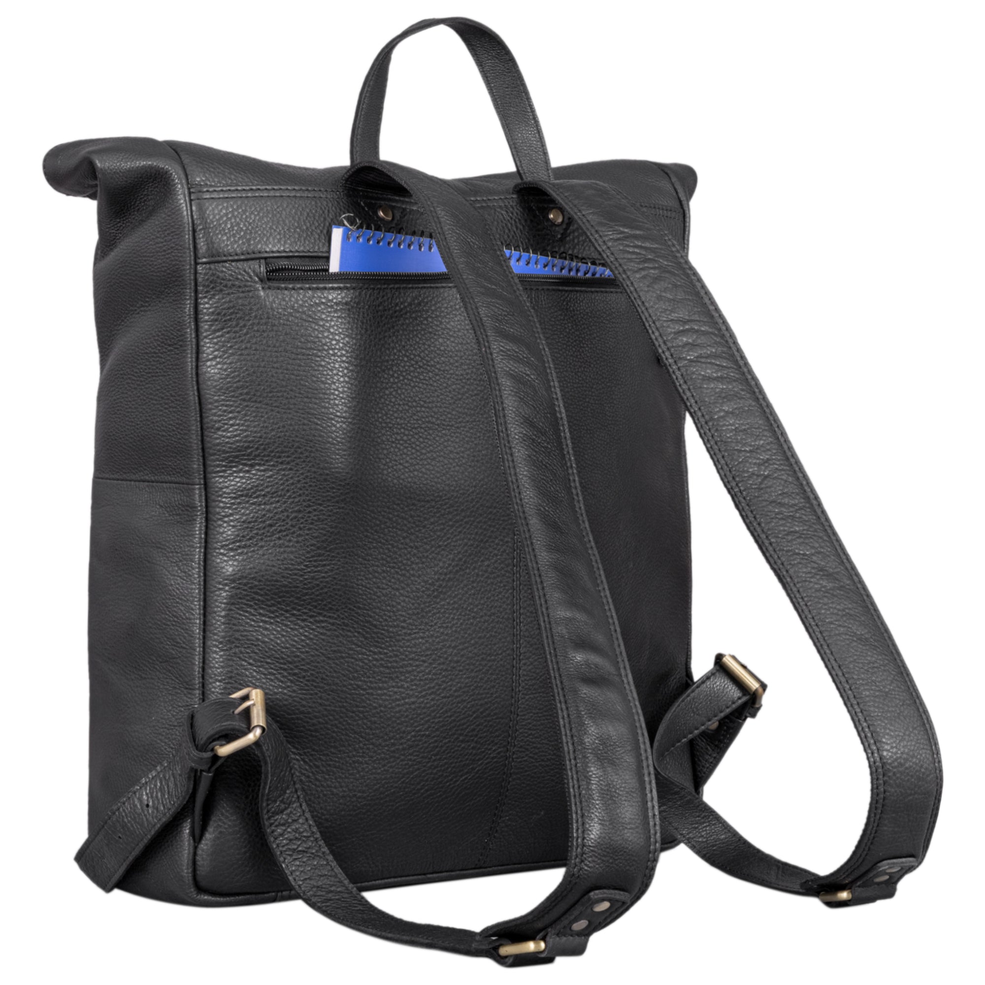 Laptop Rucksack Herren Leder schwarz