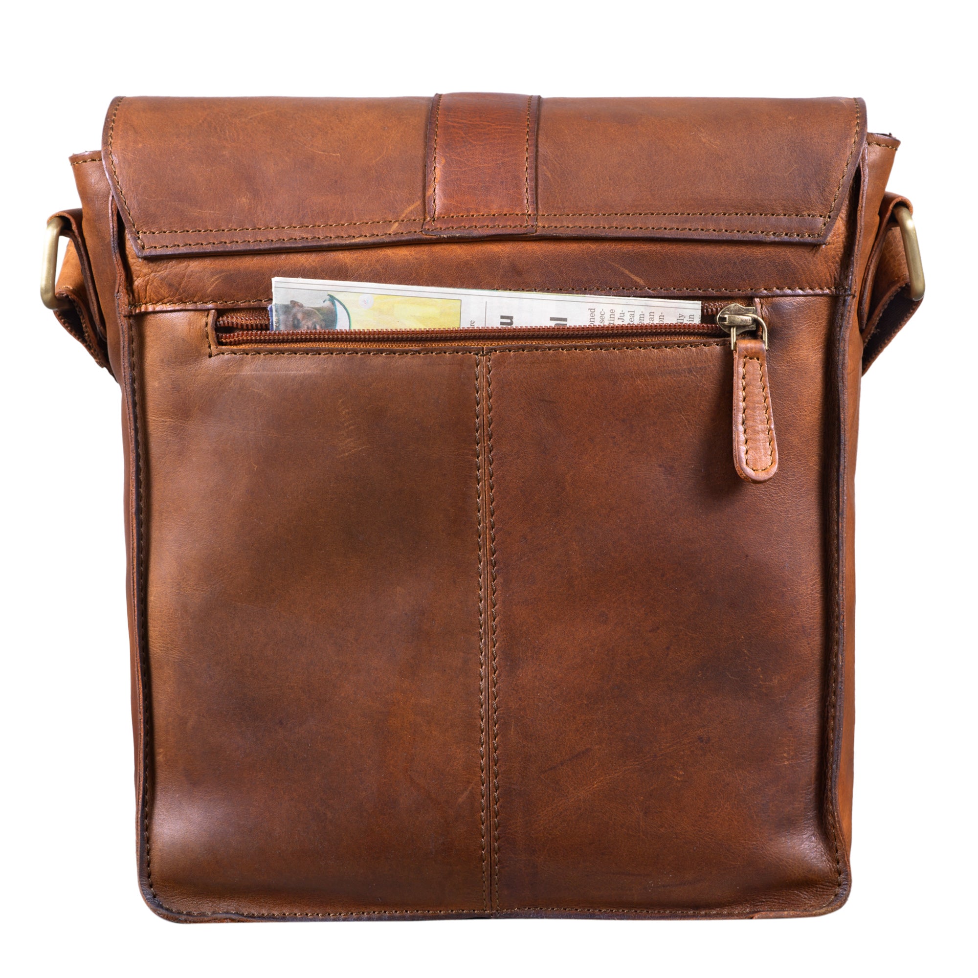 Herren Leder Handtasche braun